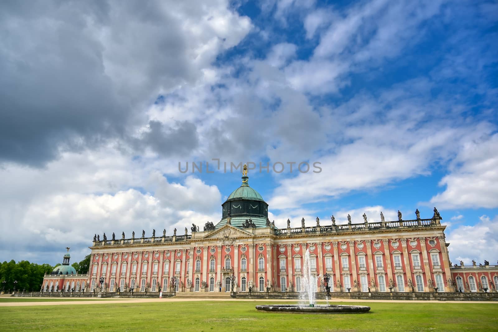 The New Palace in Sanssouci Park located in Potsdam, Germany.