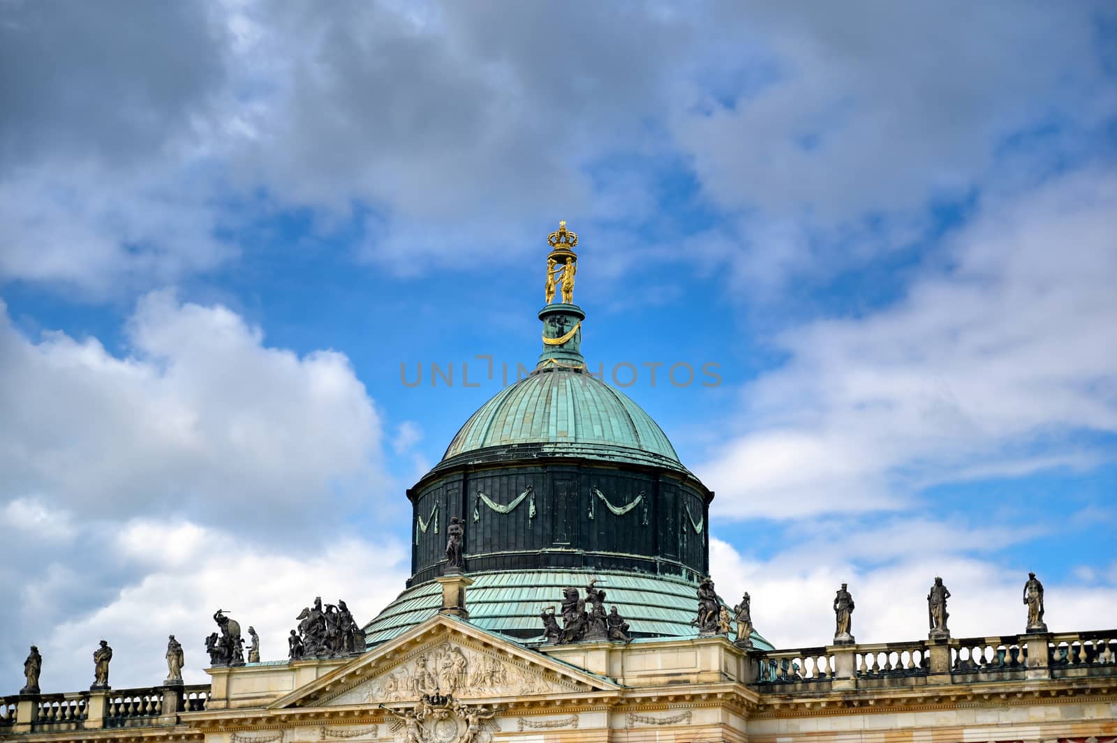 The New Palace in Sanssouci Park located in Potsdam, Germany.