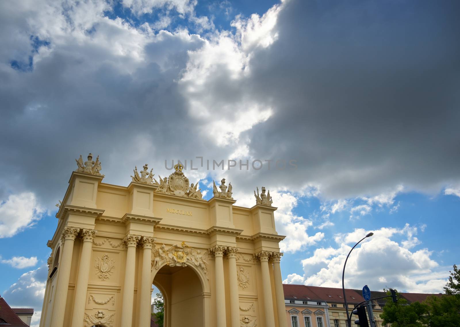 A view of Brandenburg Gate located in Potsdam, Germany.