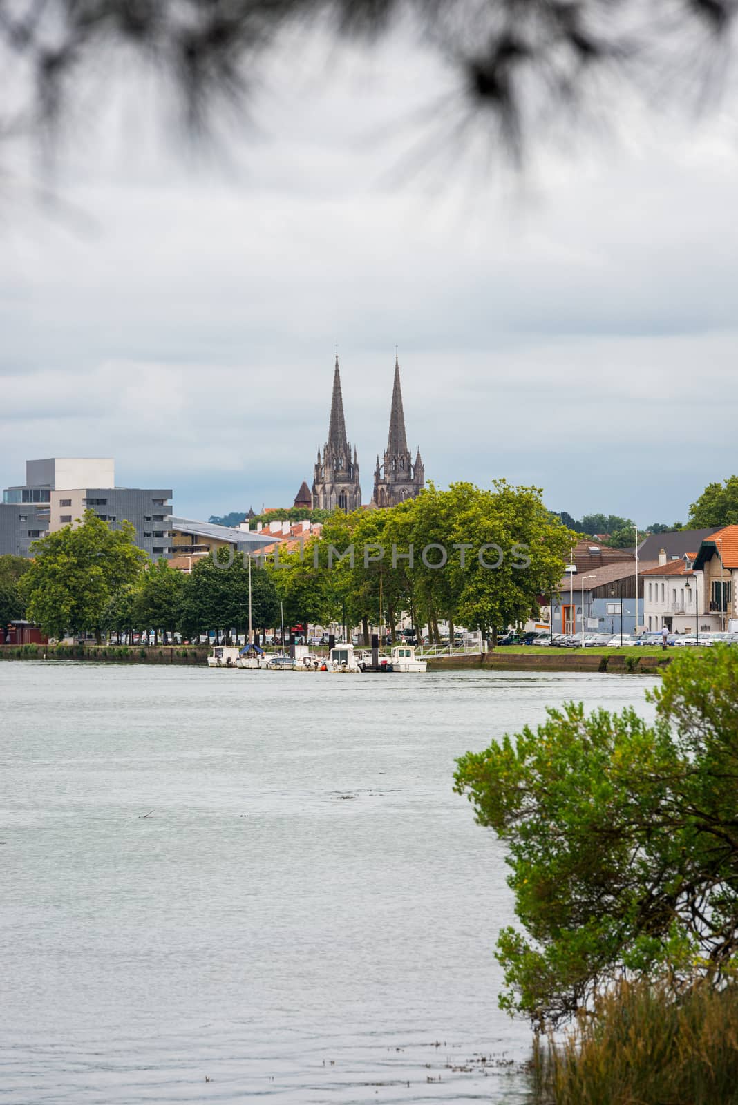 Bayonne Cathedral and the Adour River, France by dutourdumonde