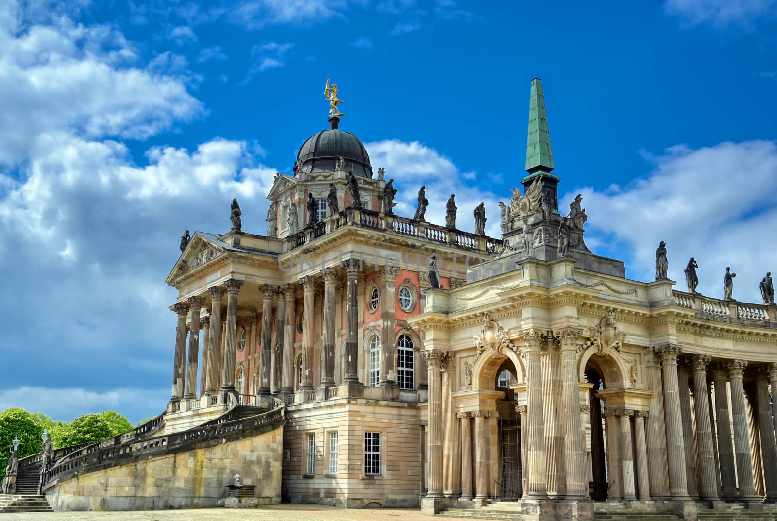 The New Palace in Sanssouci Park located in Potsdam, Germany.
