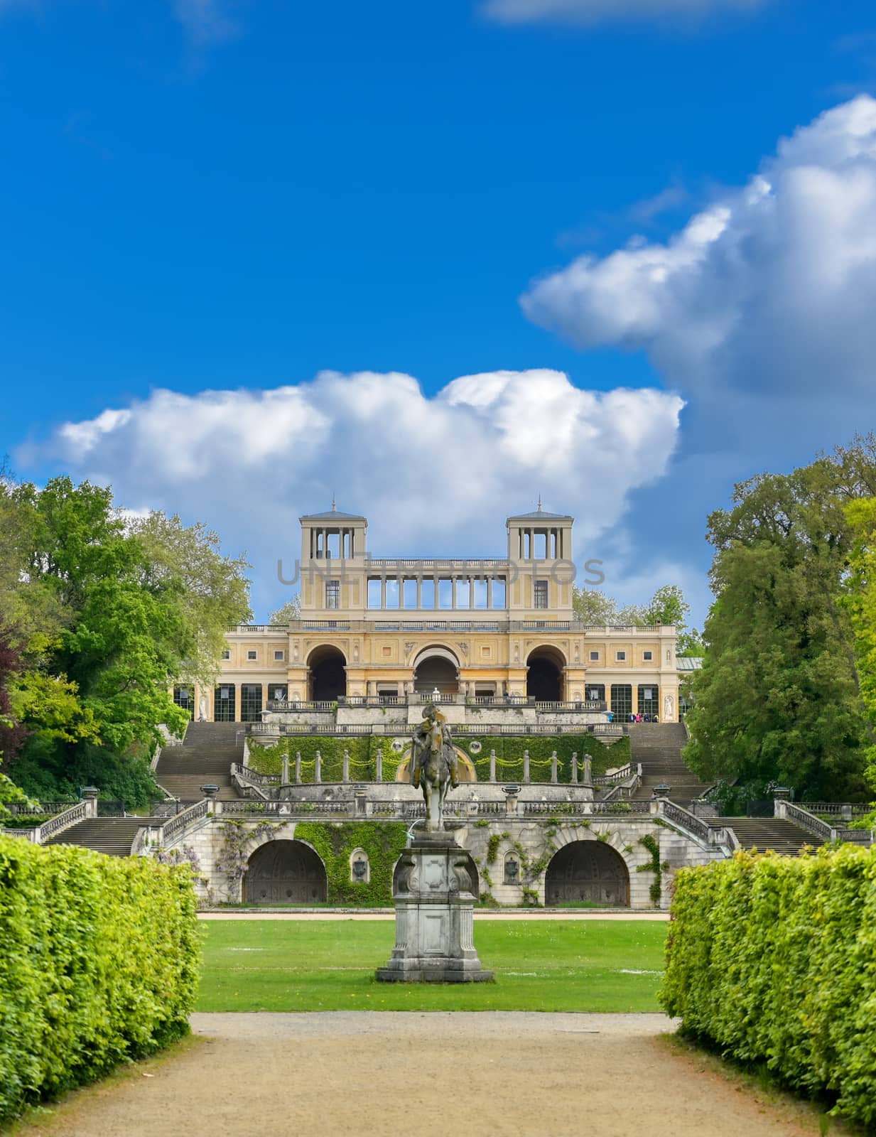 The Orangery Palace in Sanssouci Park located in Potsdam, Germany.