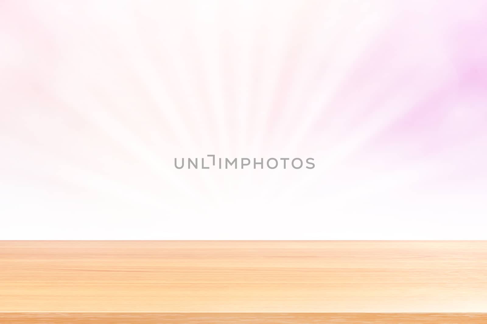 empty wood table floors on soft pink bokeh lights beam shine gradient background, wooden plank empty on pink bokeh colorful light shine, pink colorful bokeh lights gradient soft for banner advertising