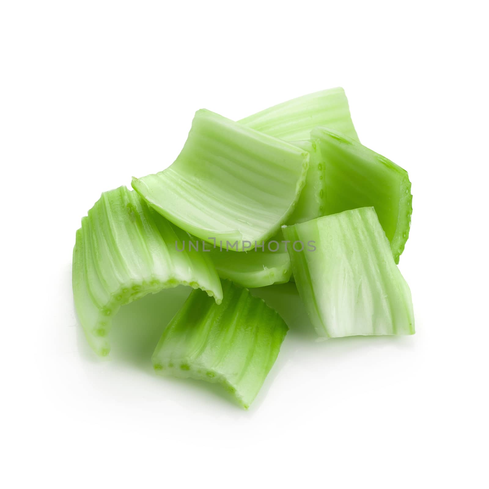 fresh celery isolated over a white background. by kaiskynet