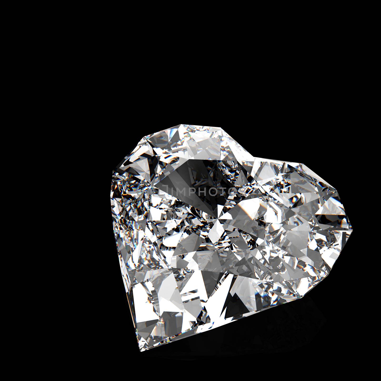 diamond heart shape on black surface by everythingpossible