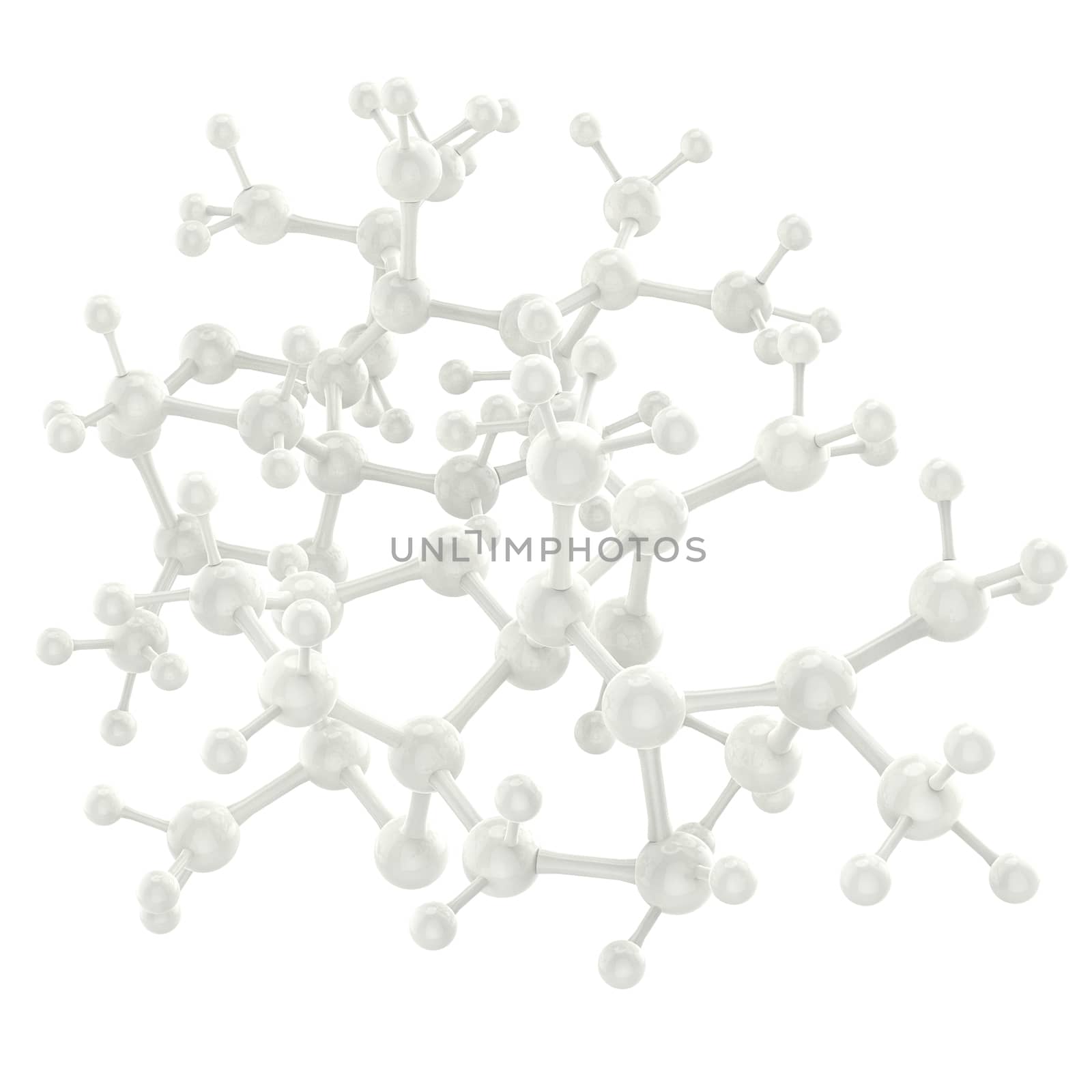 Molecule white 3d on white background