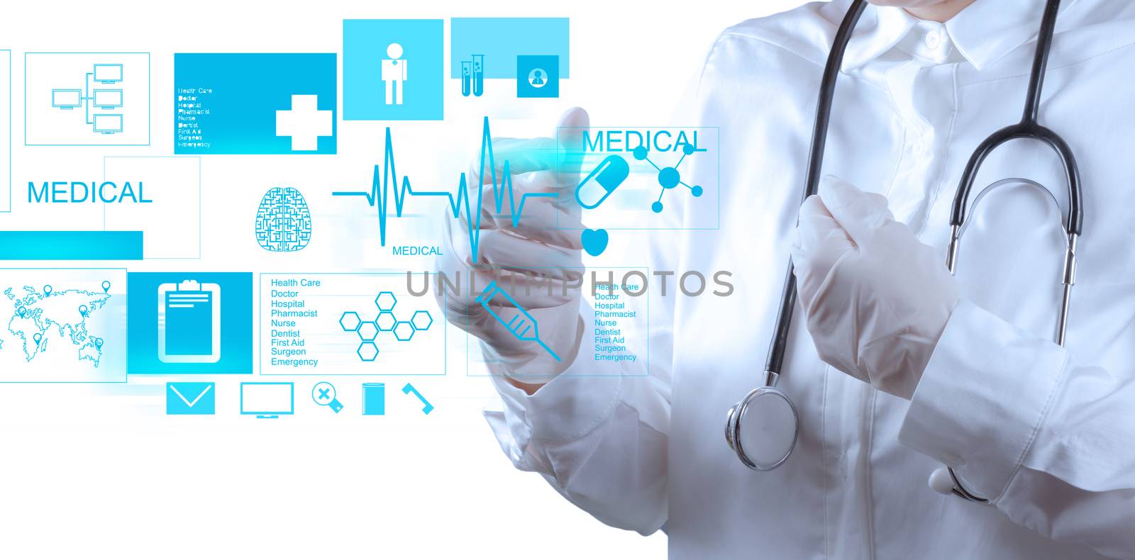 Medicine doctor working with modern computer by everythingpossible