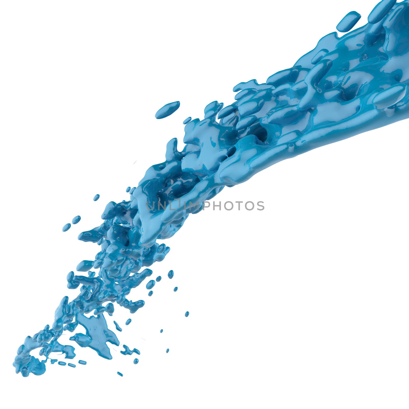 3D paint splash isolated on white background