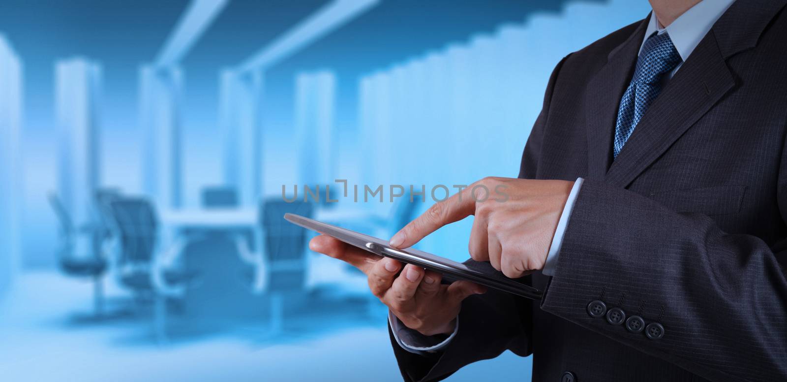 businessman success working with his board room background