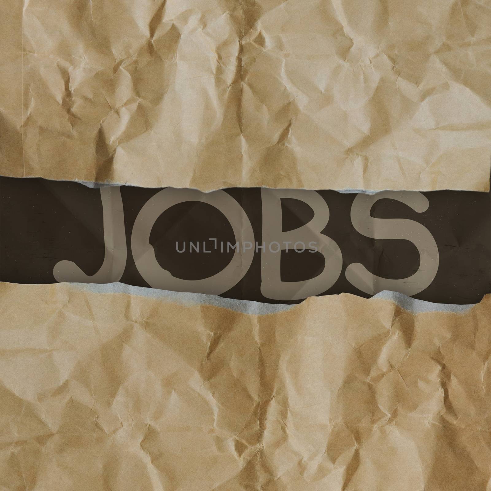 hand draws  jobs words on crumpled paper as concept by everythingpossible