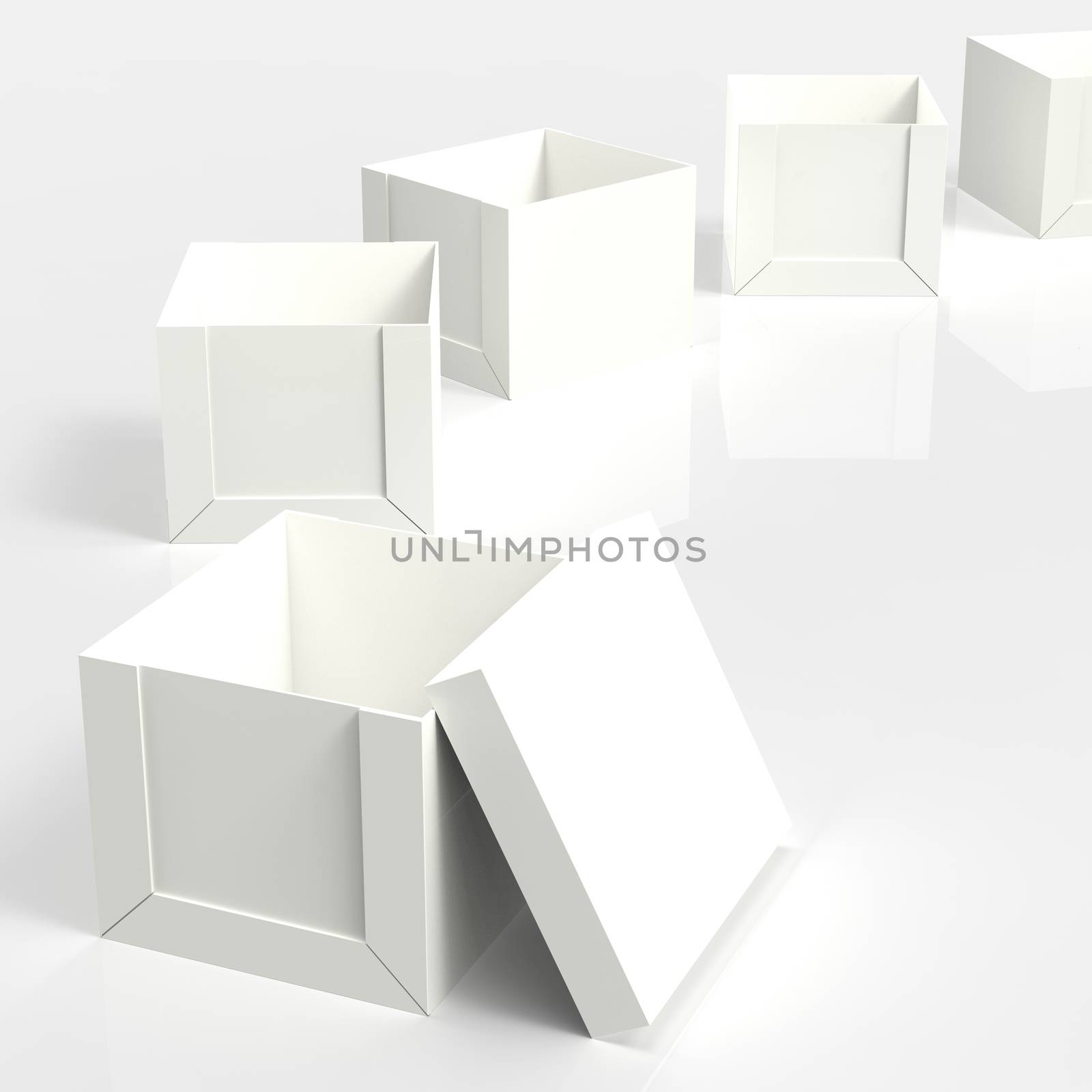 3d open blank box as thinking outside the box concept by everythingpossible