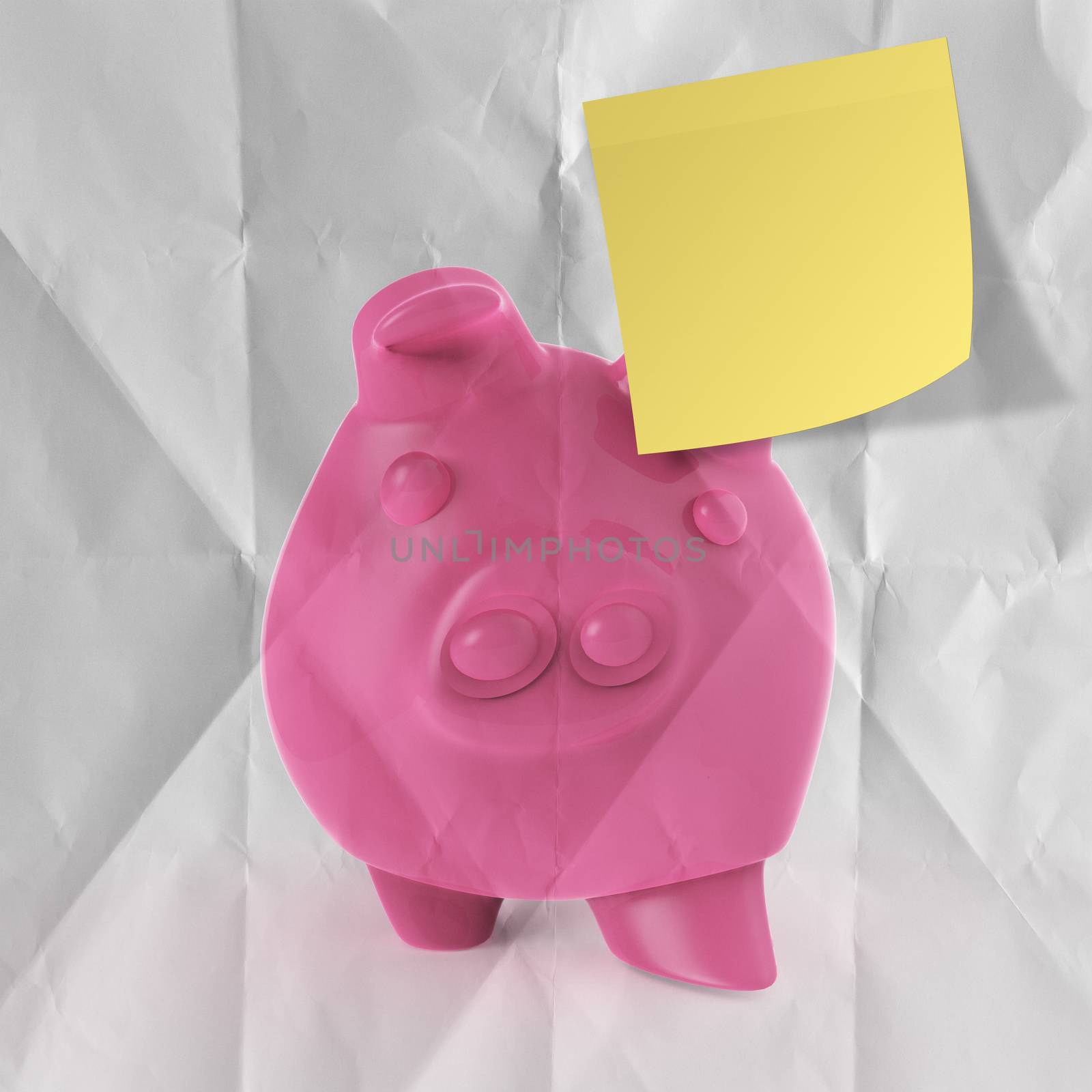 smart investment with sticky note on winner piggy bank as concept