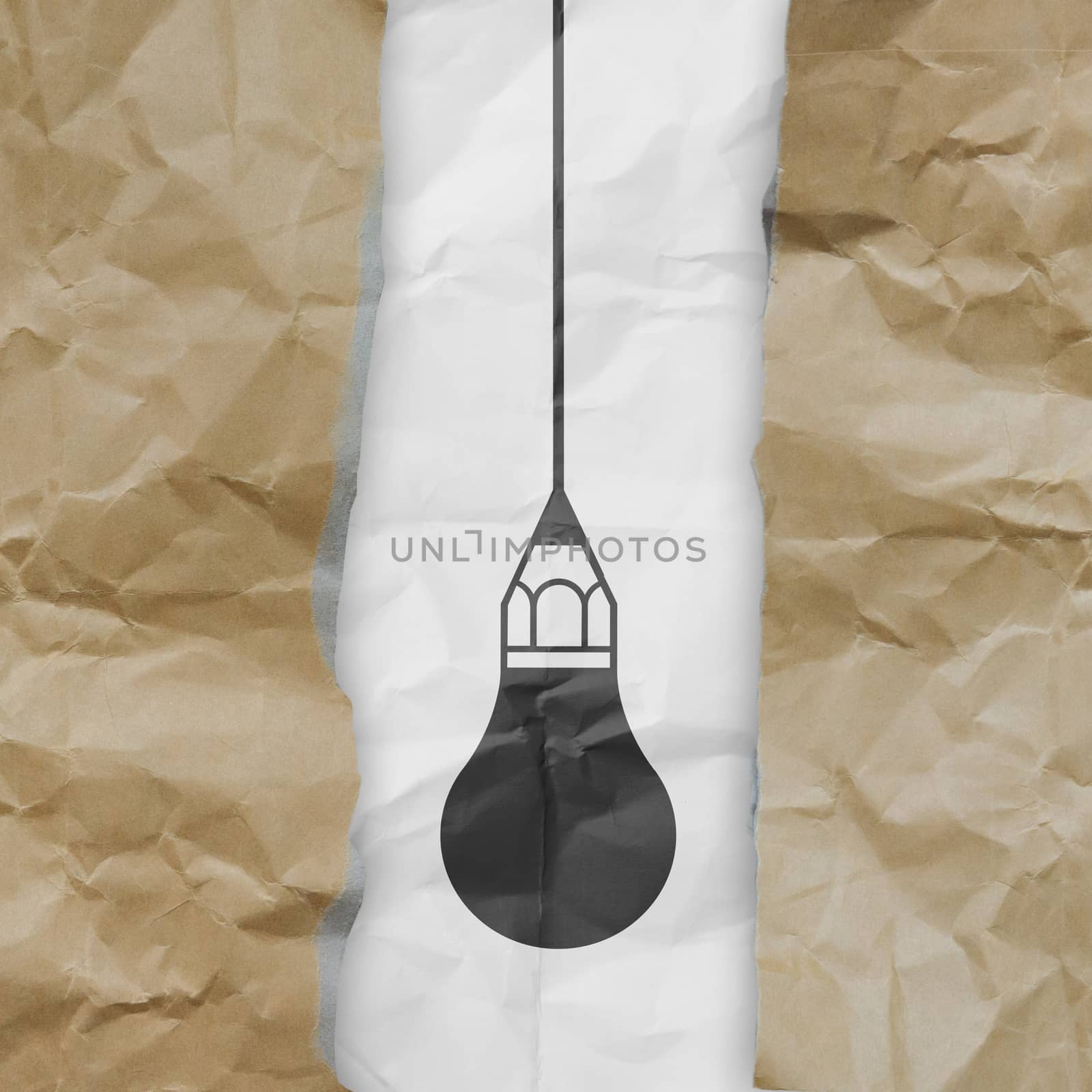 light bulb crumpled paper and recycle tear envelope as creative  by everythingpossible