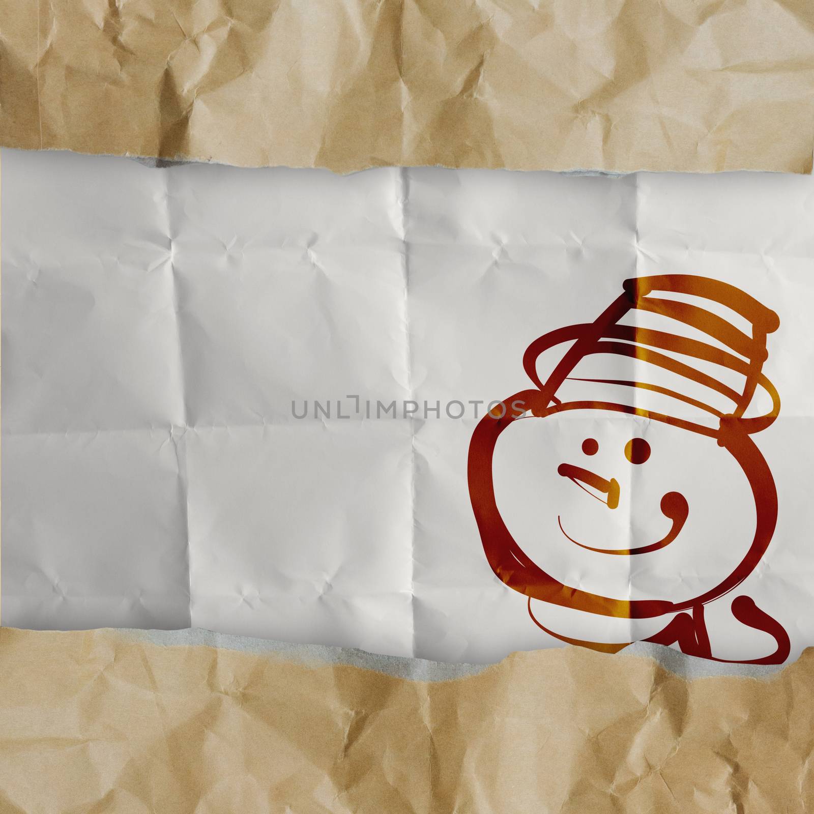 Christmas Card wrinkled recycle paper background  by everythingpossible