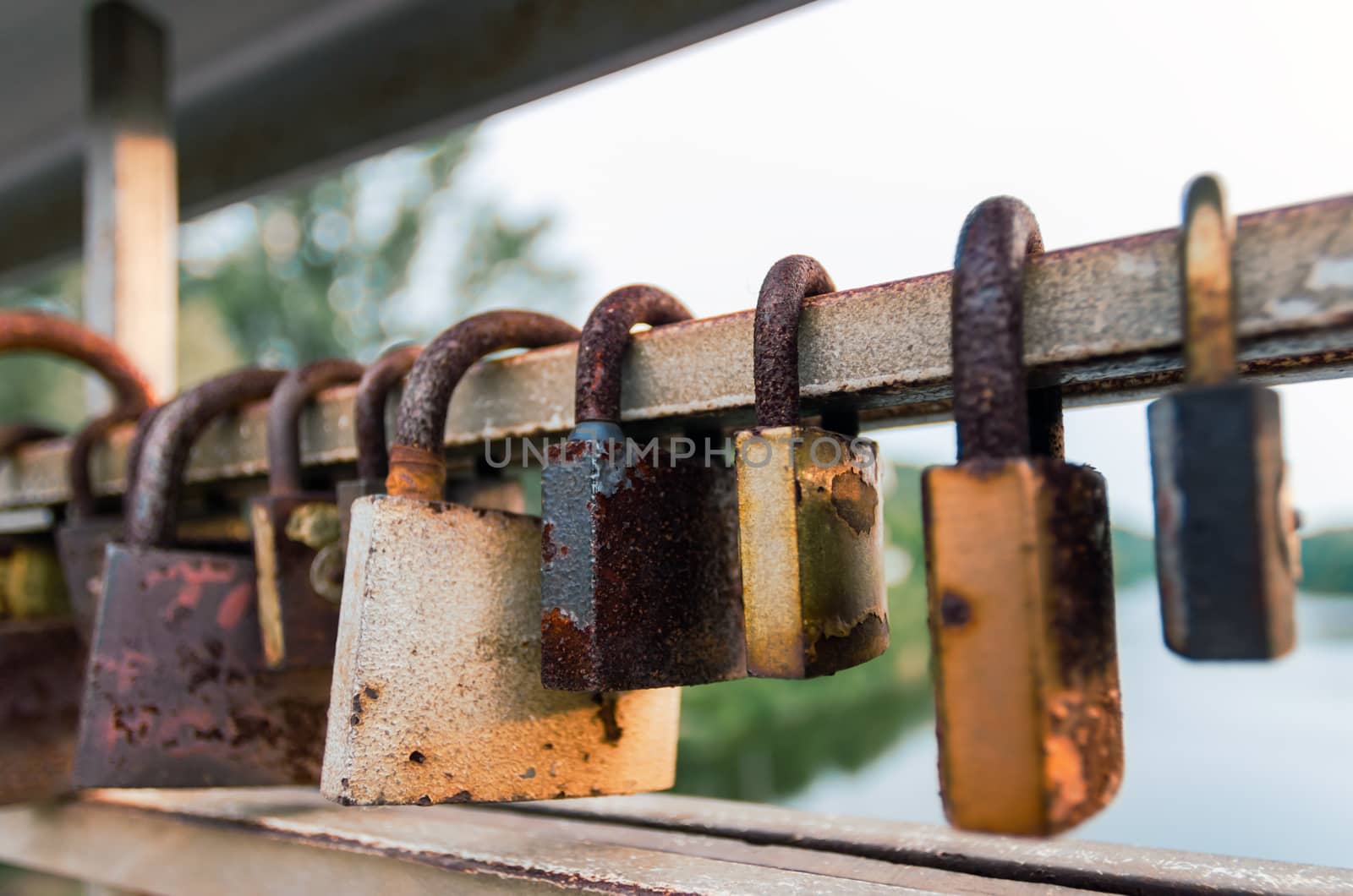 old iron locked padlock abstract vintage background