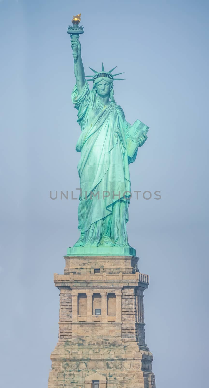 High Resolution Statue Of Liberty On A Bright Sunny Day