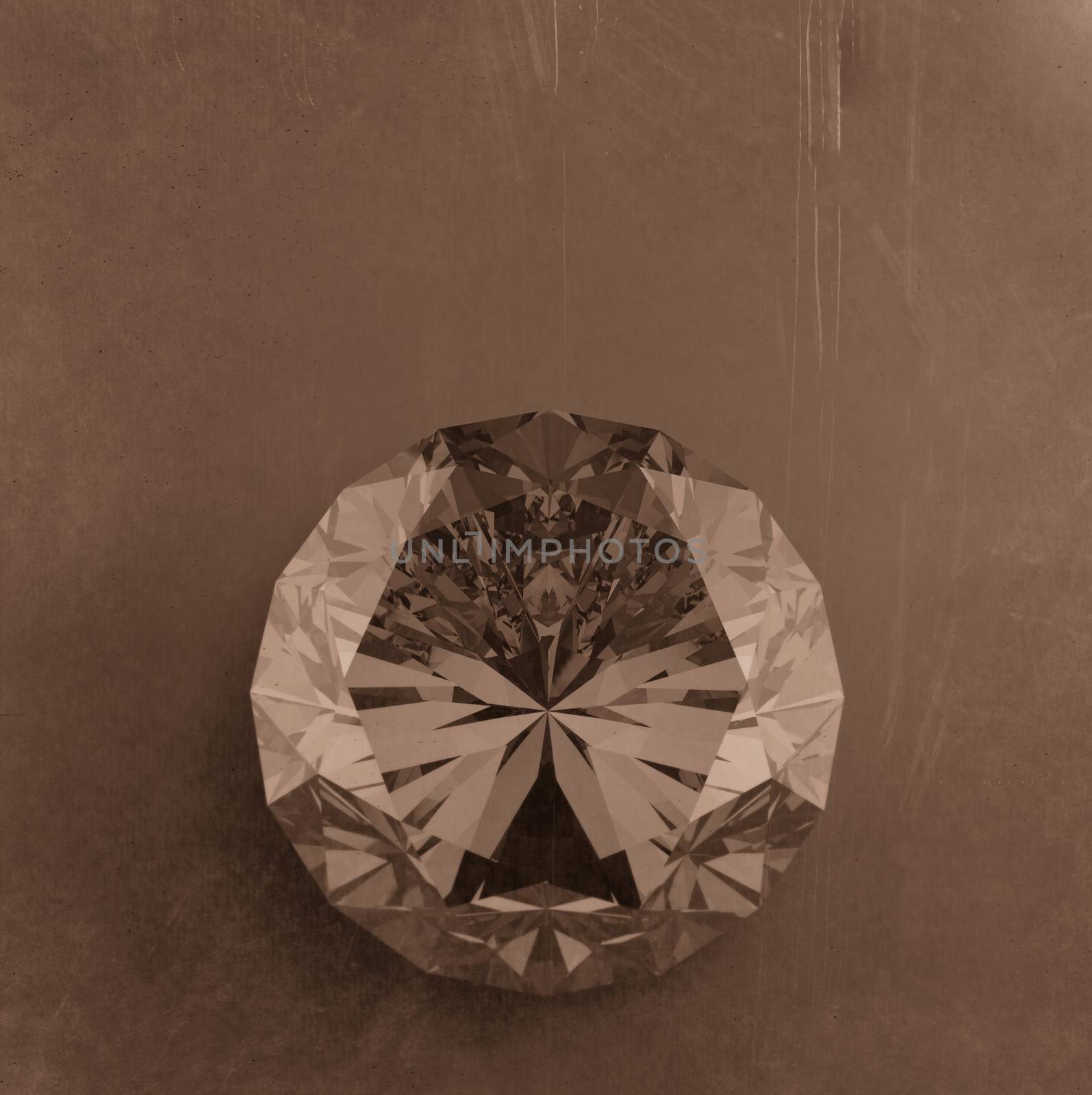 red 3d diamond as vintage style concept