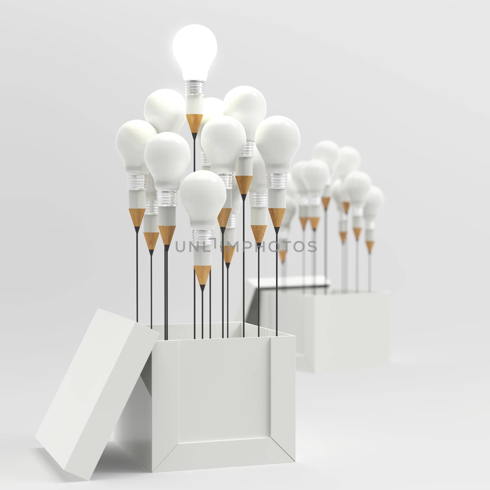 drawing idea pencil and light bulb concept outside the box as cr by everythingpossible