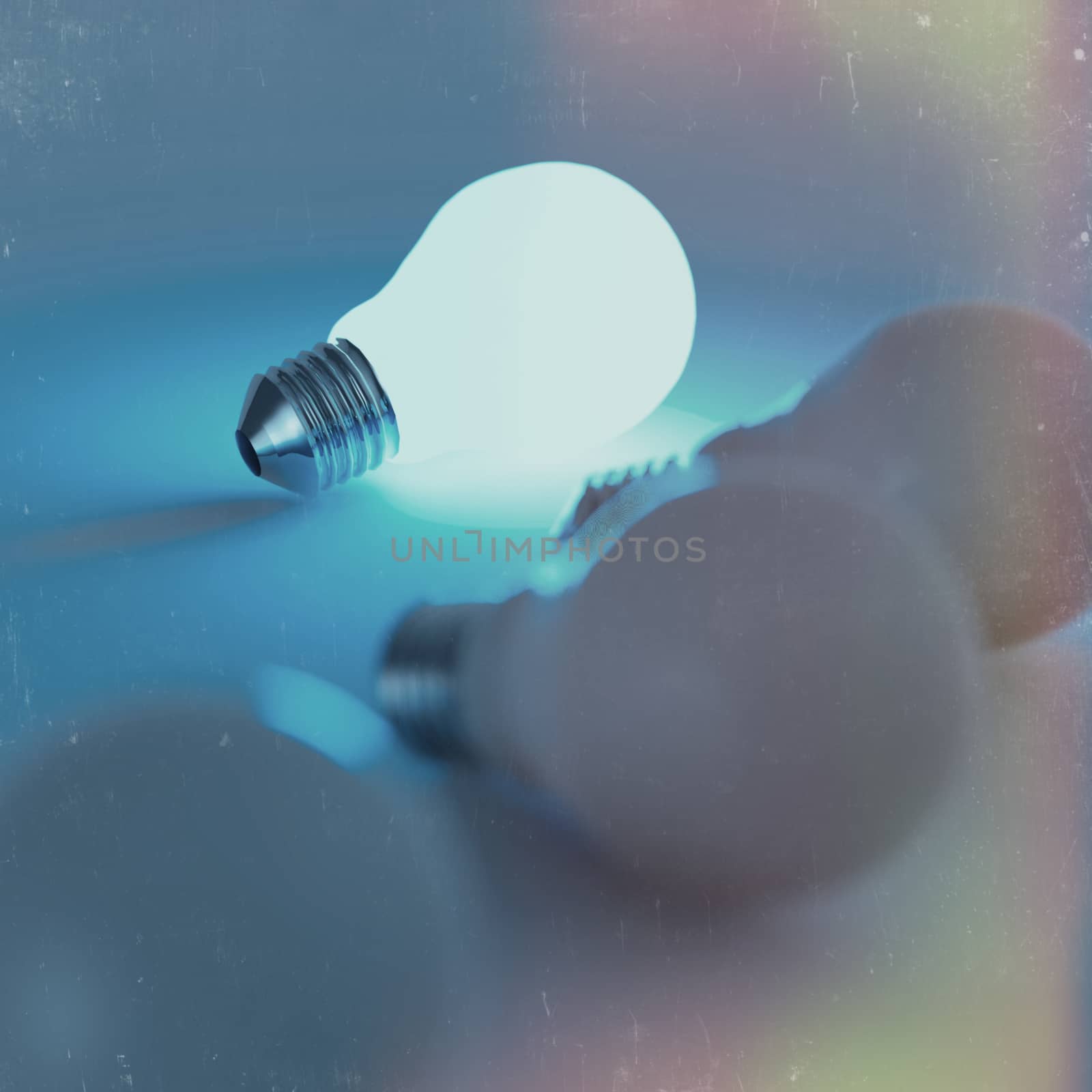 light bulb 3d as vintage