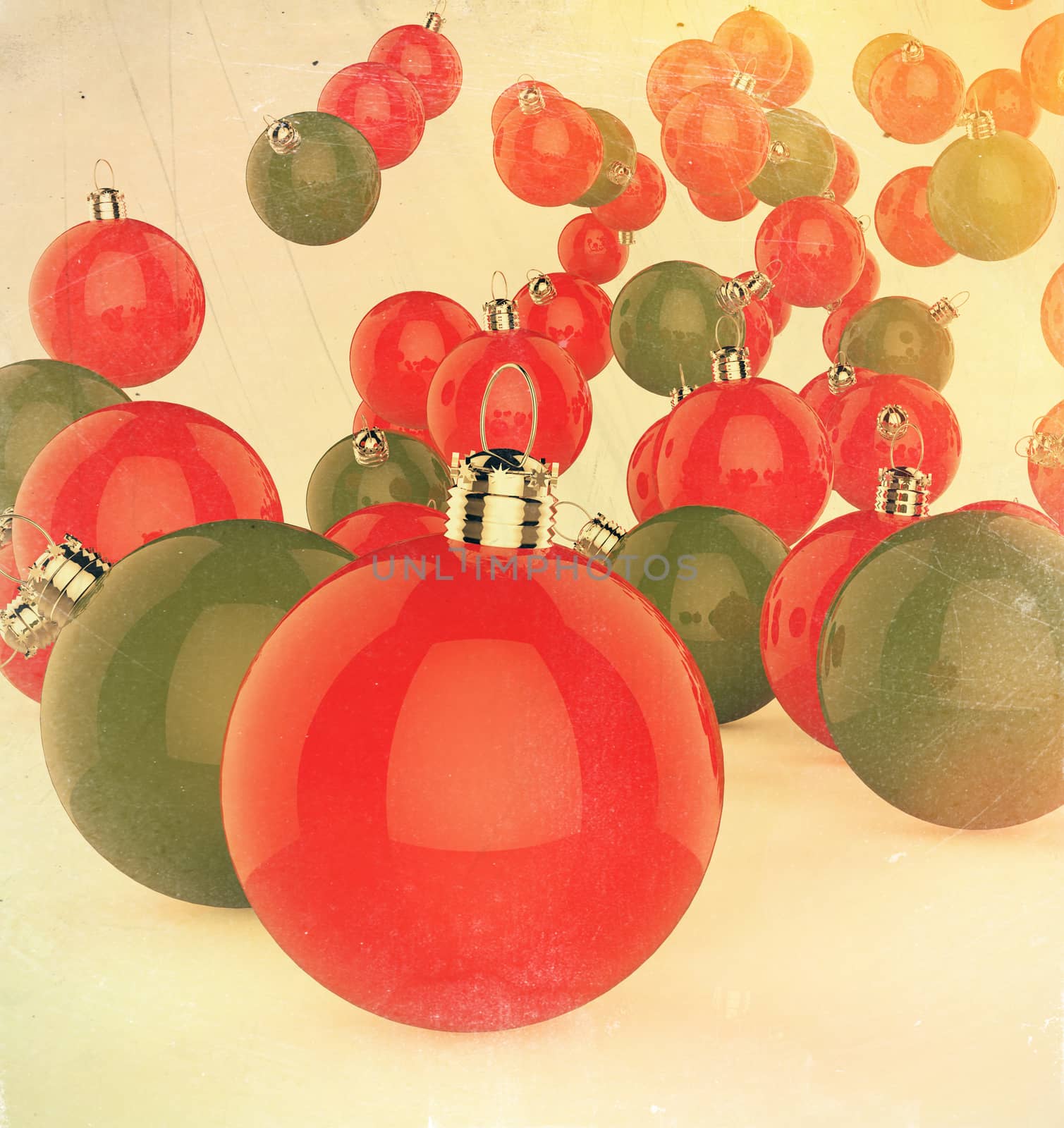 Christmas balls as vintage style concept