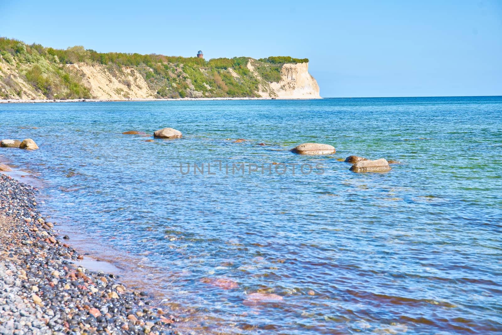 White chalk cliffs near Kap Arkona, Rugen Island, Germany