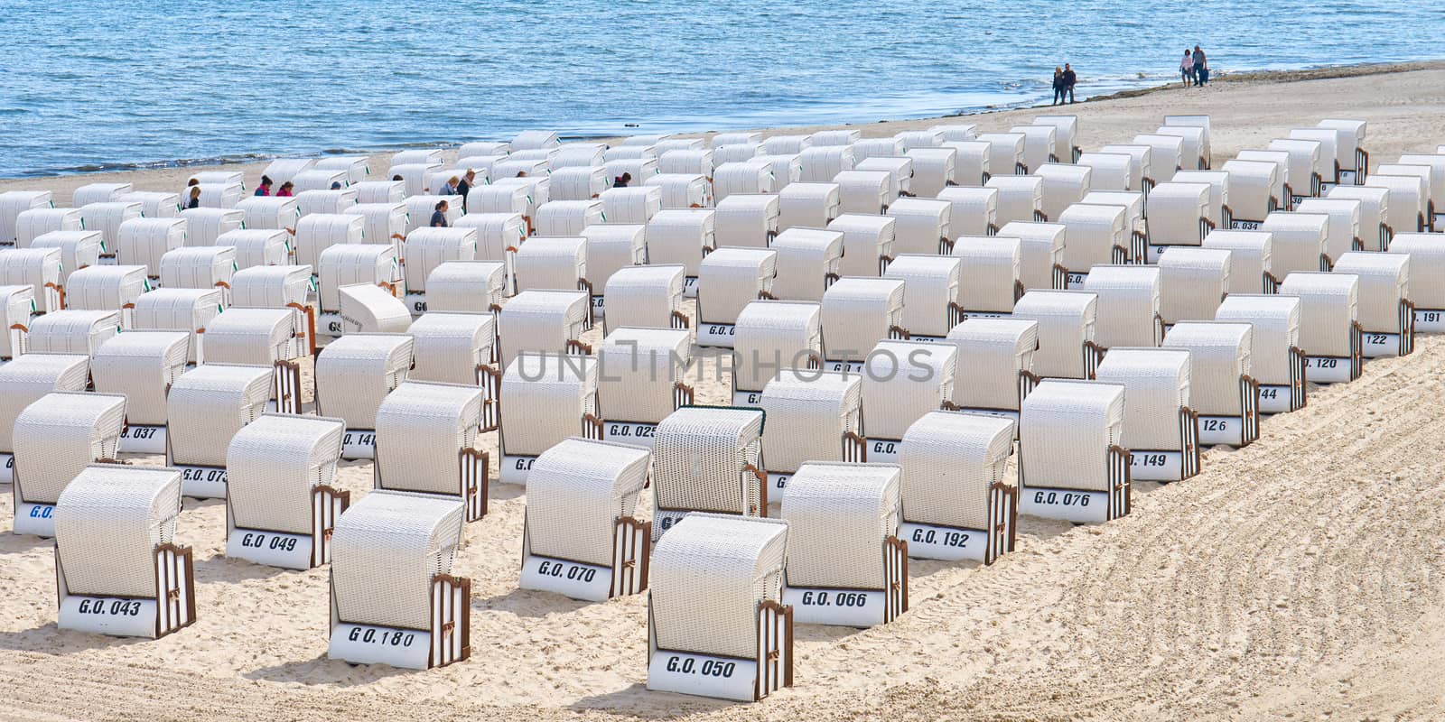 Beach chairs near Sallin Pier, Rugen, Germany