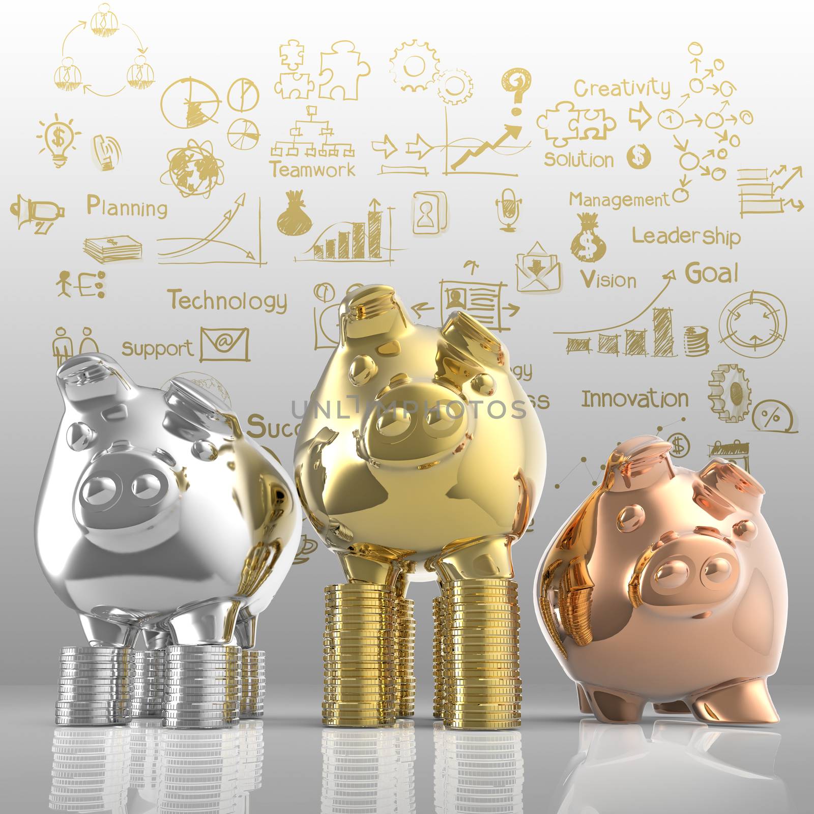 winner piggy bank as business concept