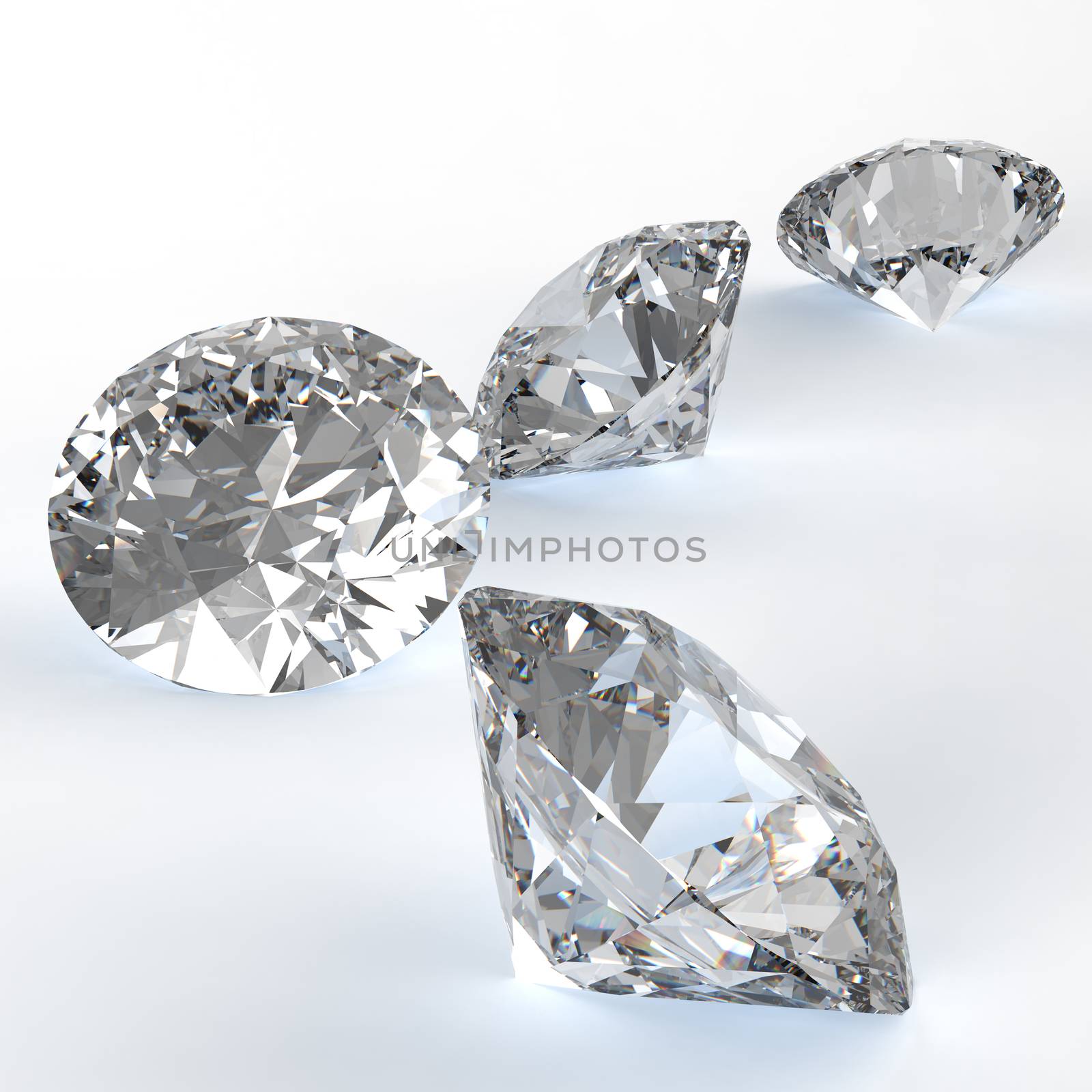 Diamonds 3d model background