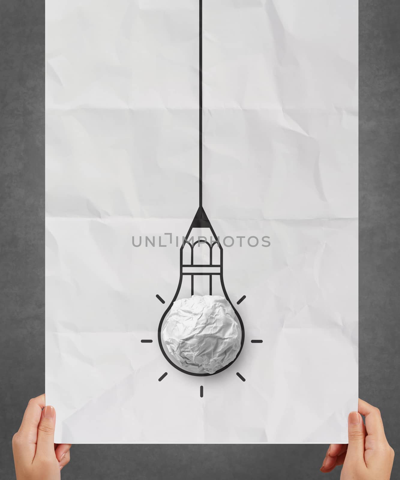 light bulb crumpled paper in pencil light bulb  by everythingpossible