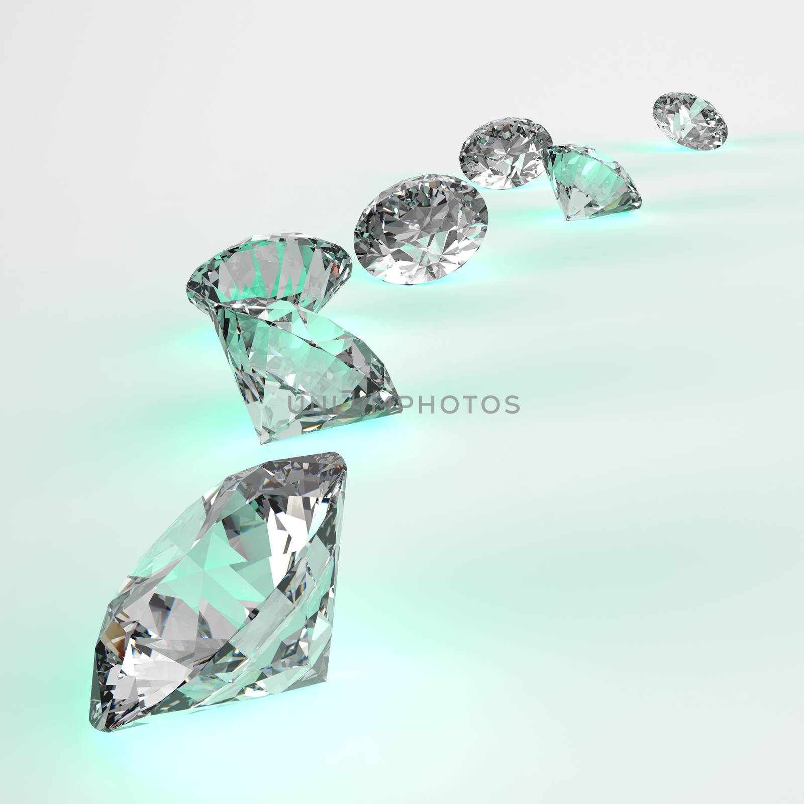 Diamonds 3d in composition as concept