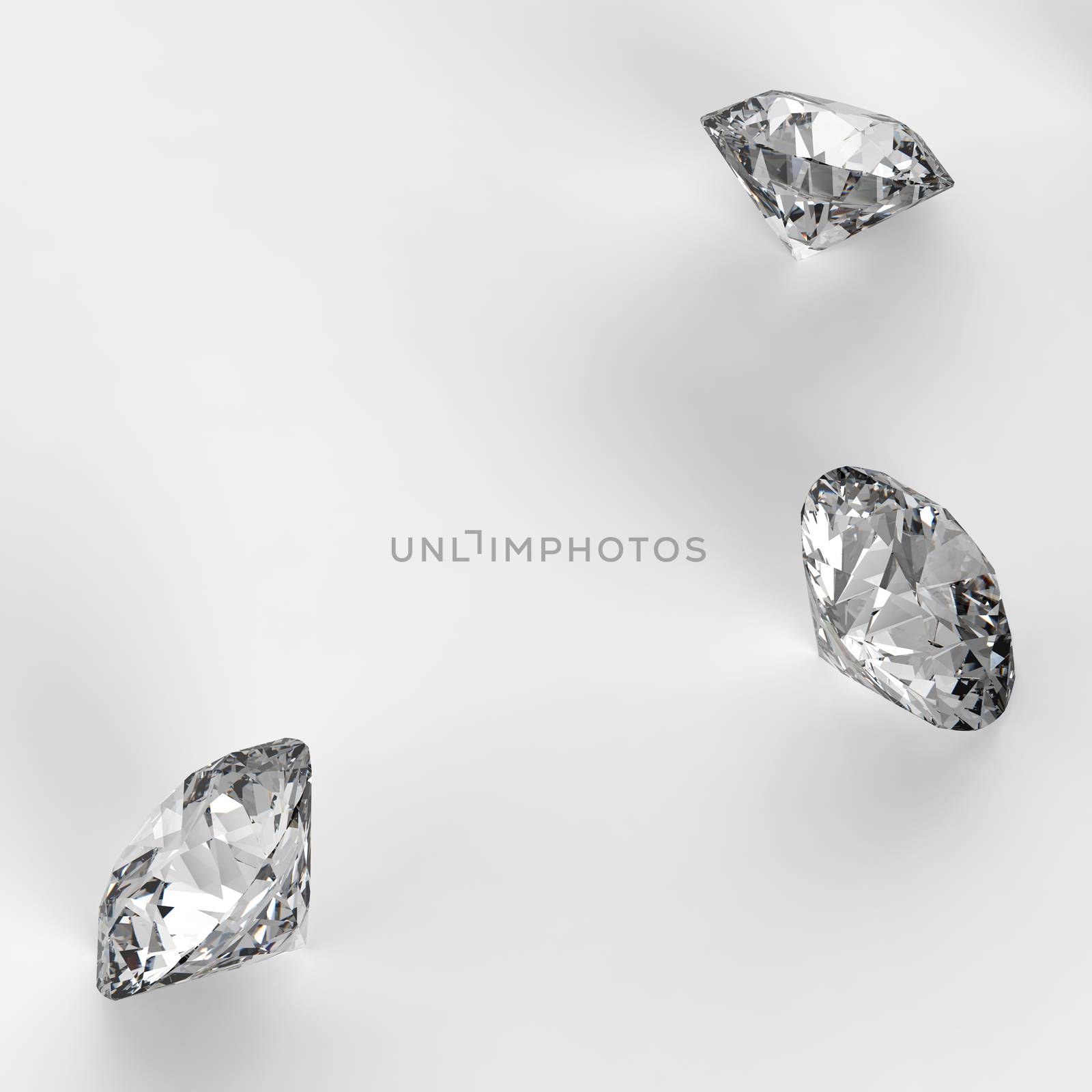 Diamonds 3d in composition as concept