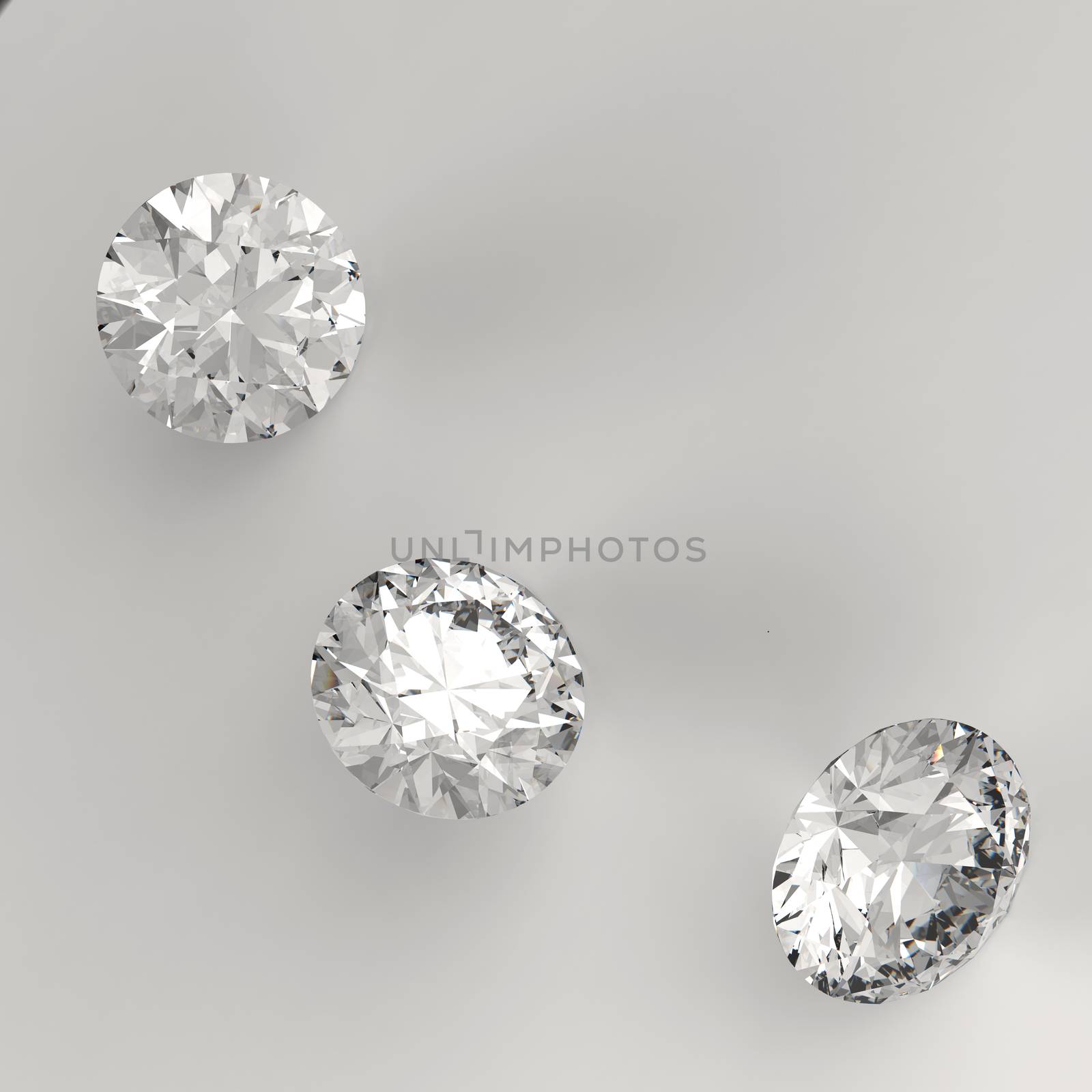 Diamonds 3d in composition as concept 