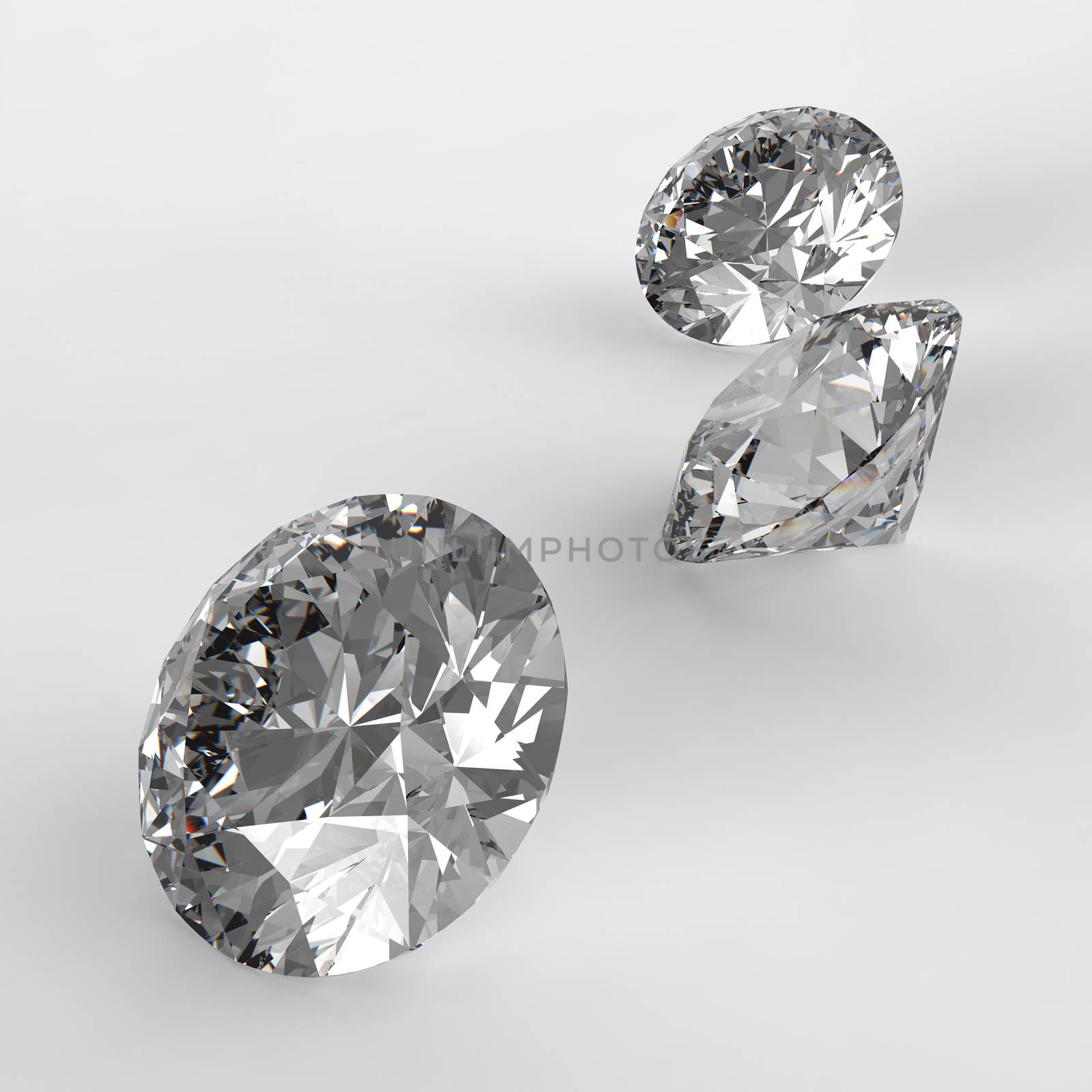 Diamonds 3d in composition as concept