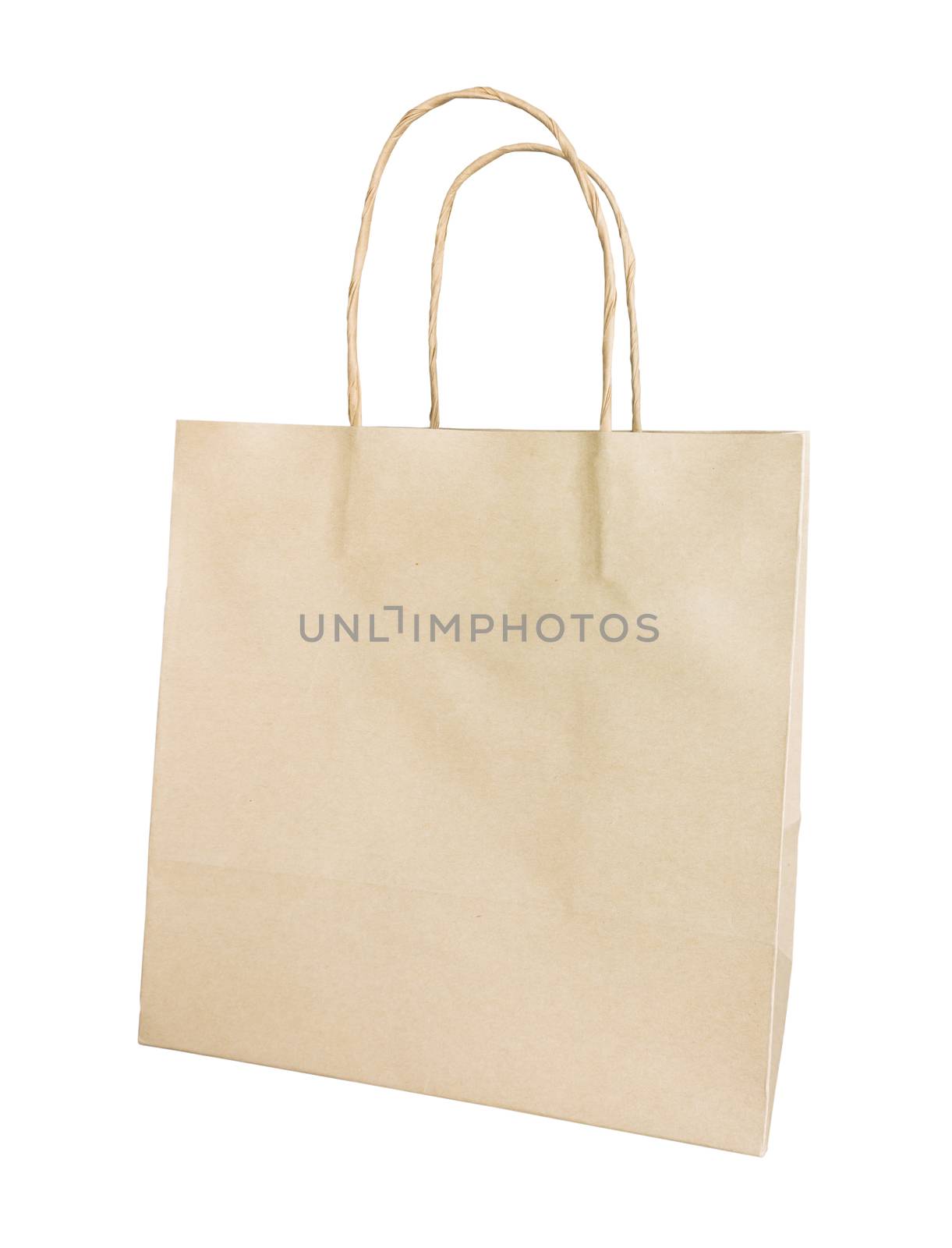 Brown paper bag on white background  by everythingpossible