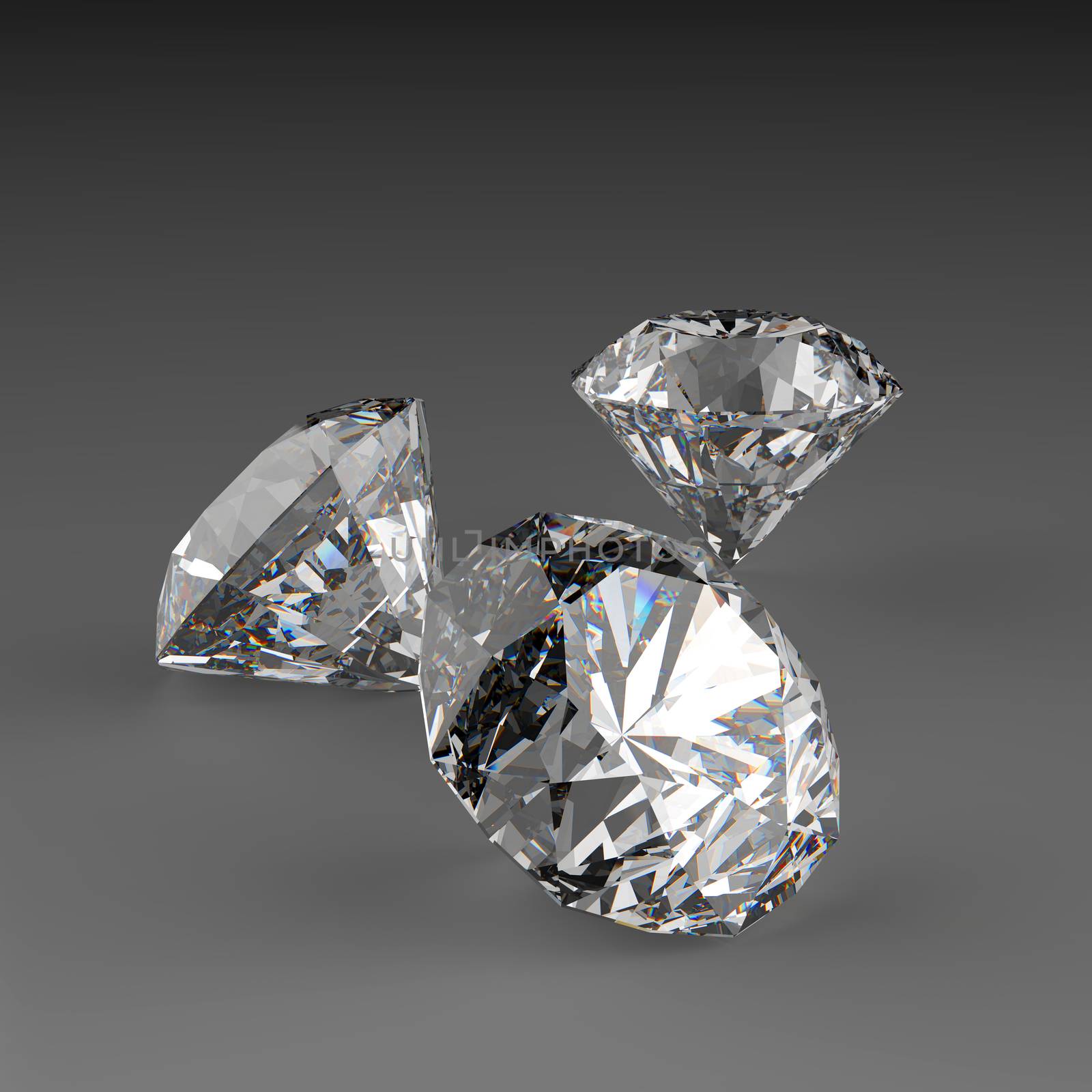 Diamonds 3d in composition as concept 