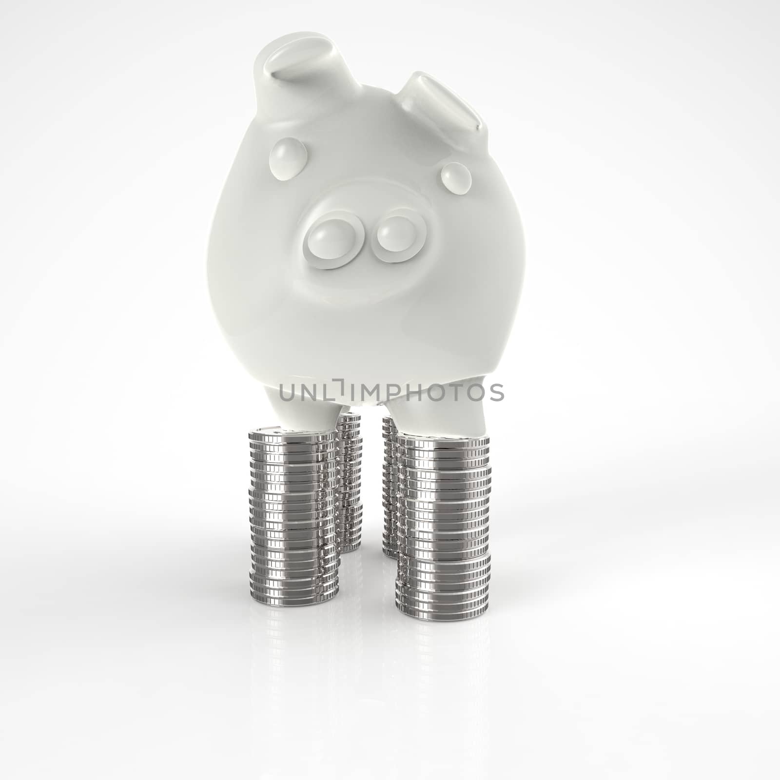 3d piggy bank as concept 