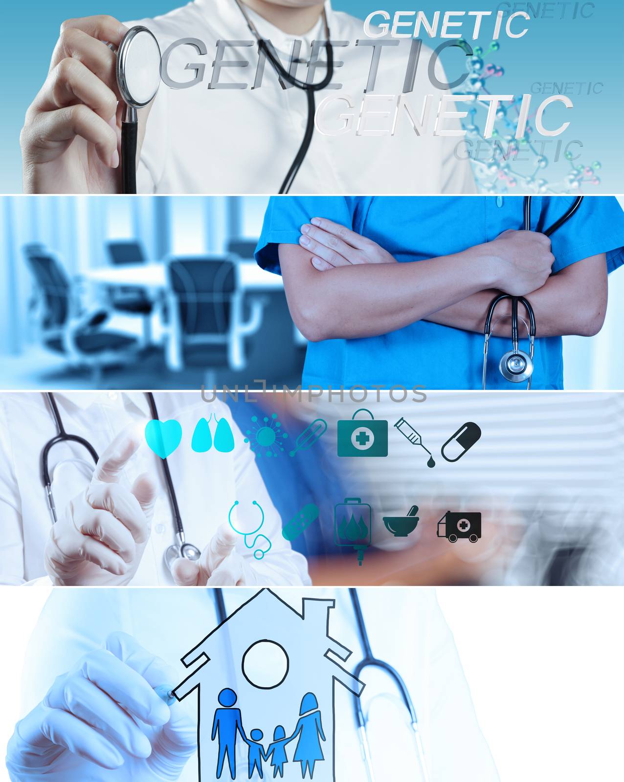 Collage of Various modern medical concept