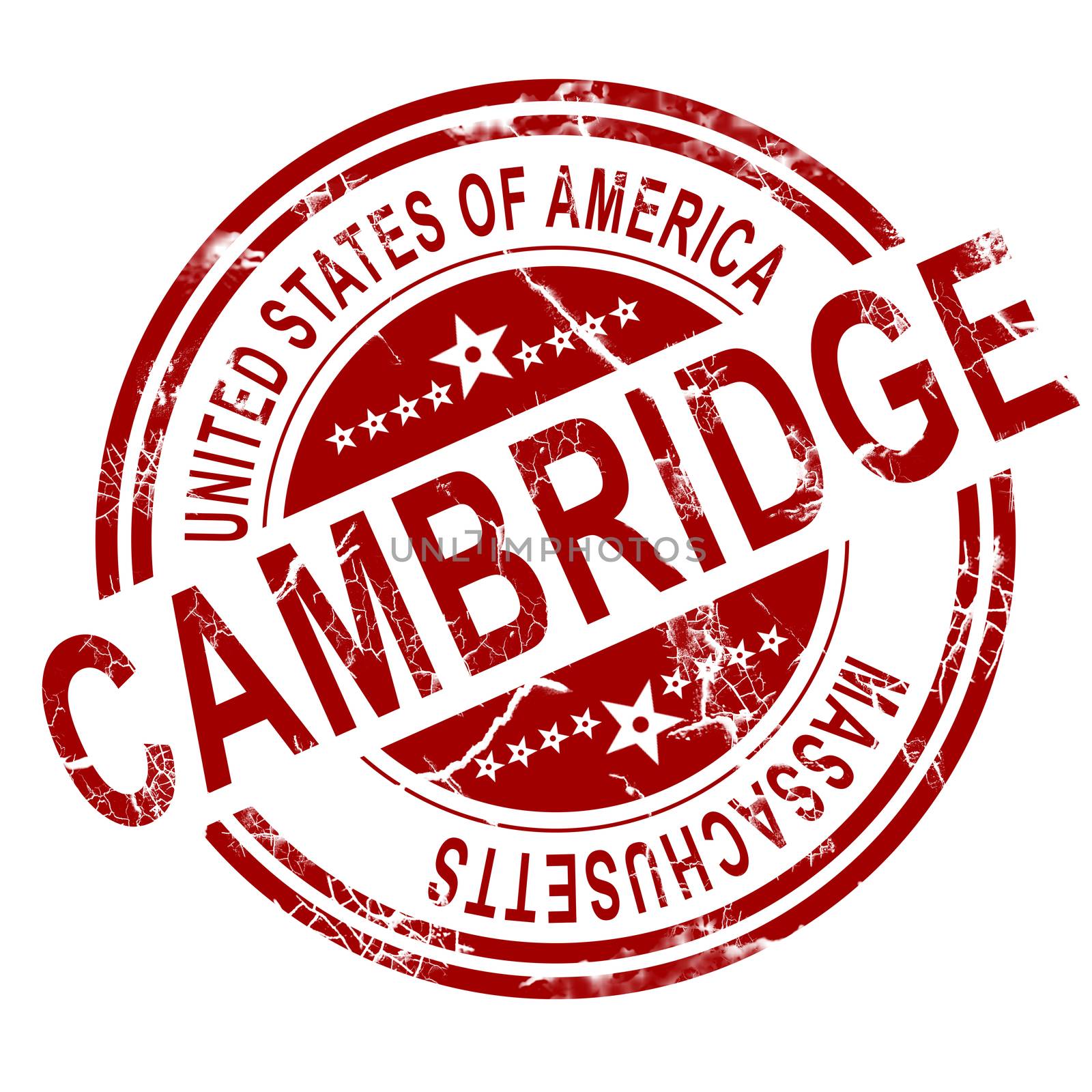 Red Cambridge with white background, 3D rendering