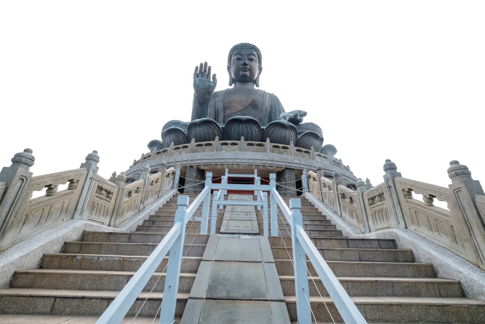 Tian Tan Giant Buddha isolate on white with clipping path by Surasak