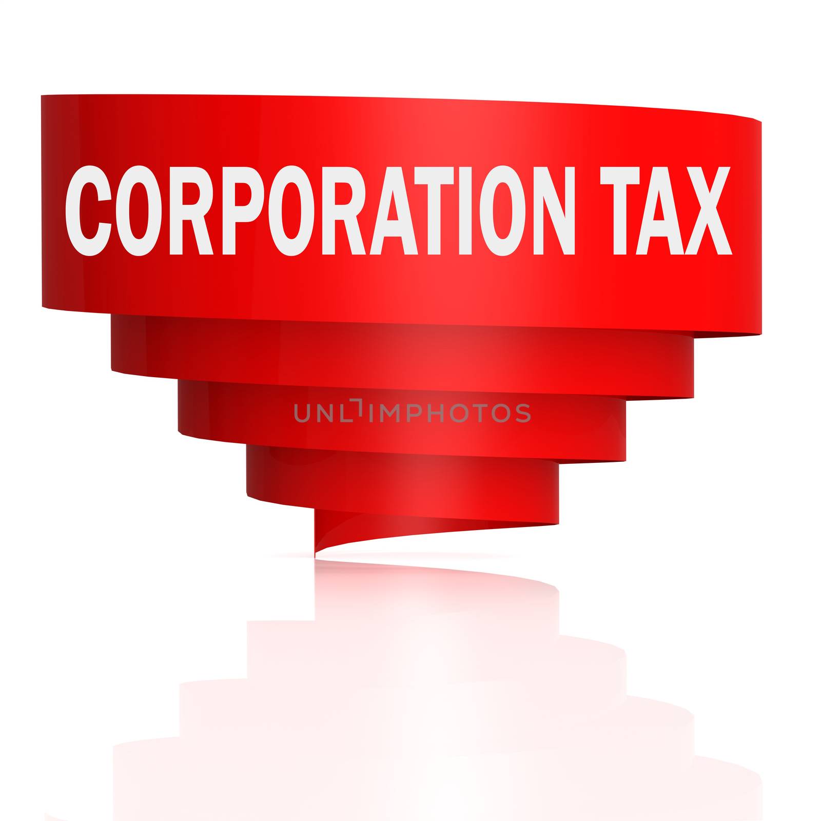 Corporation tax word with red curve banner by tang90246