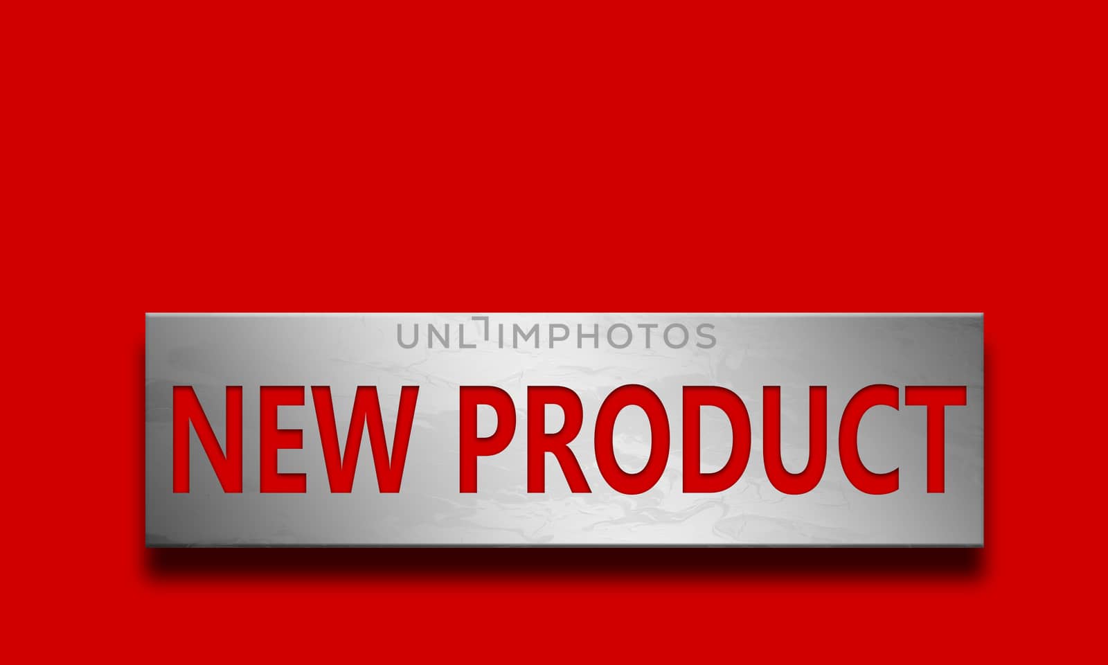 New product banner design with red background, 3d rendering