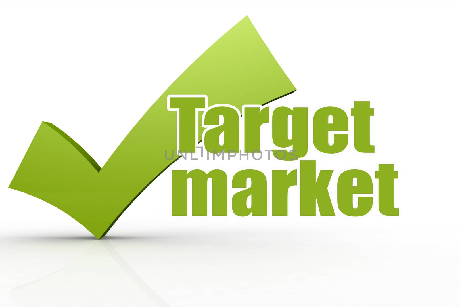 Target market word with green checkmark by tang90246
