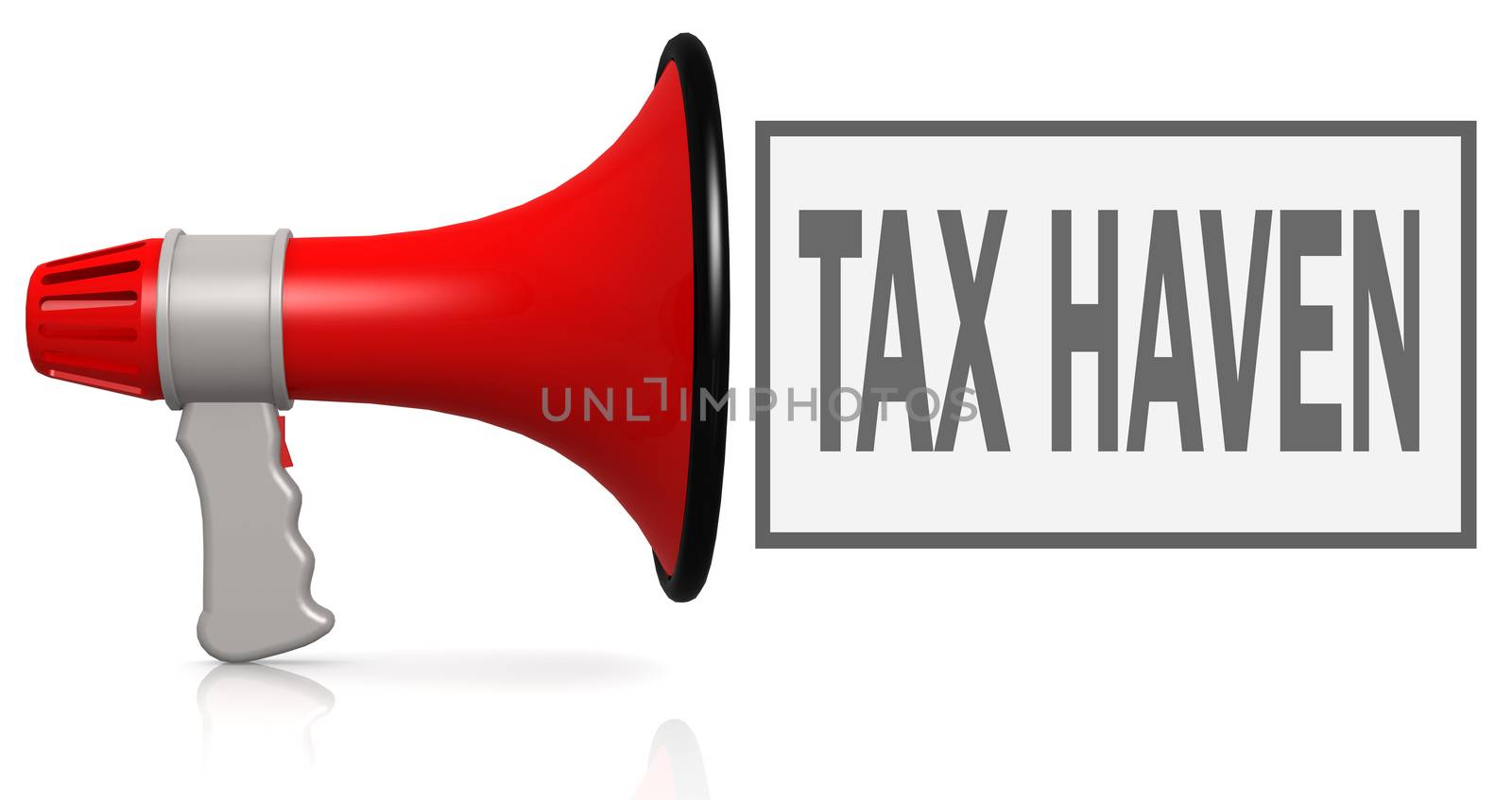 Tax haven word with red megaphone by tang90246