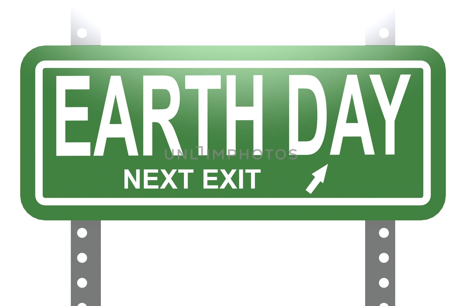 Earth day word with green sign board isolated by tang90246