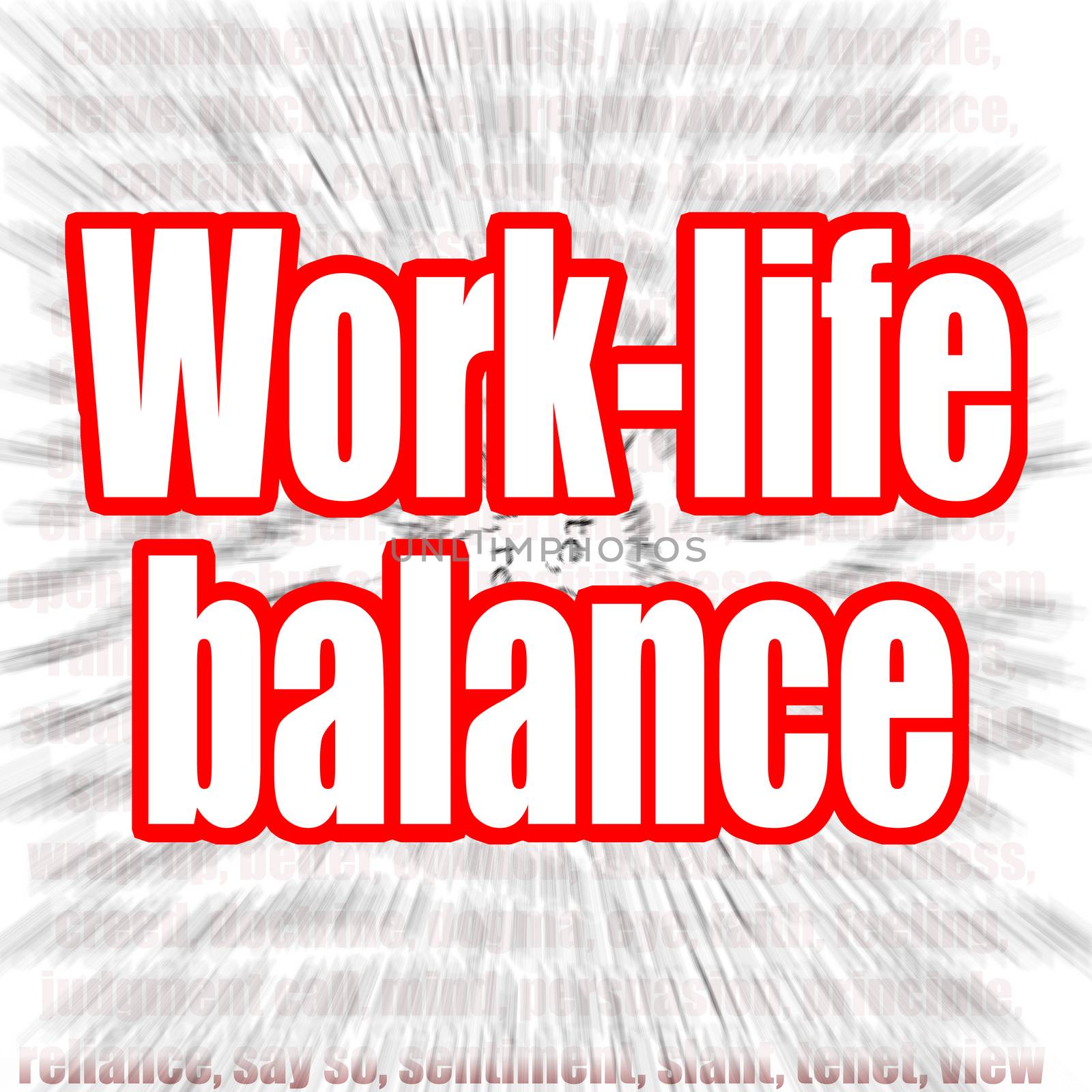 Work-life balance word with zoom in effect as background by tang90246