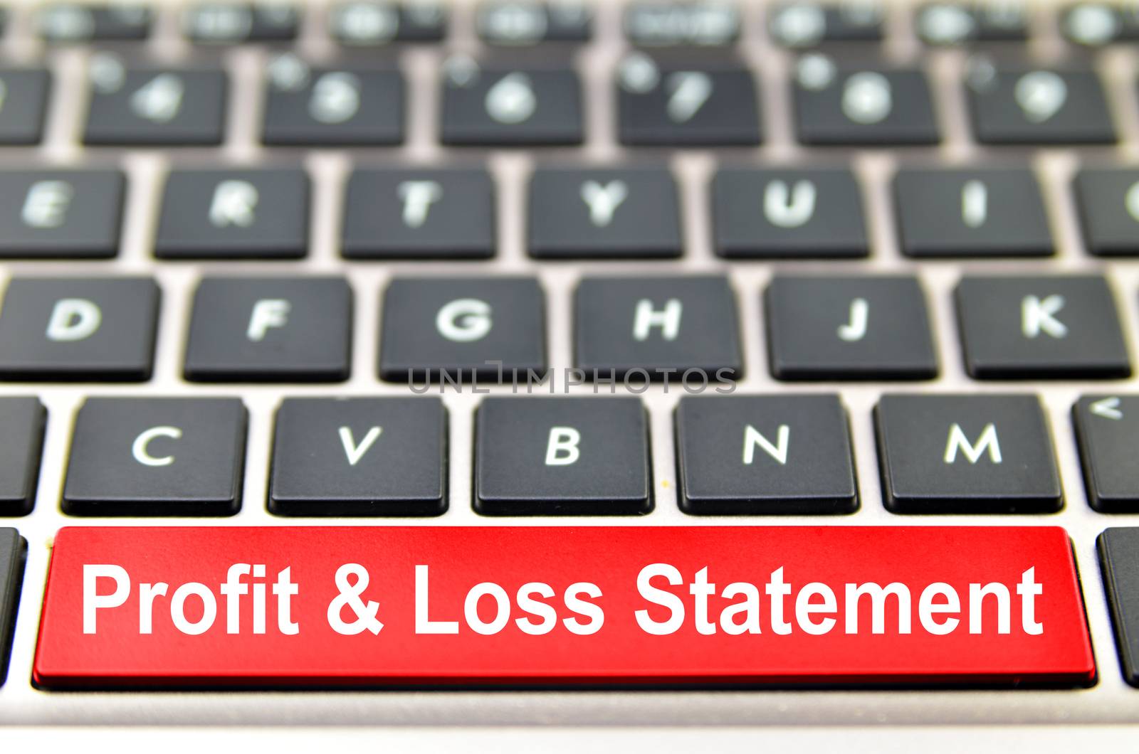 Profit & Loss Statement word on computer space bar by tang90246
