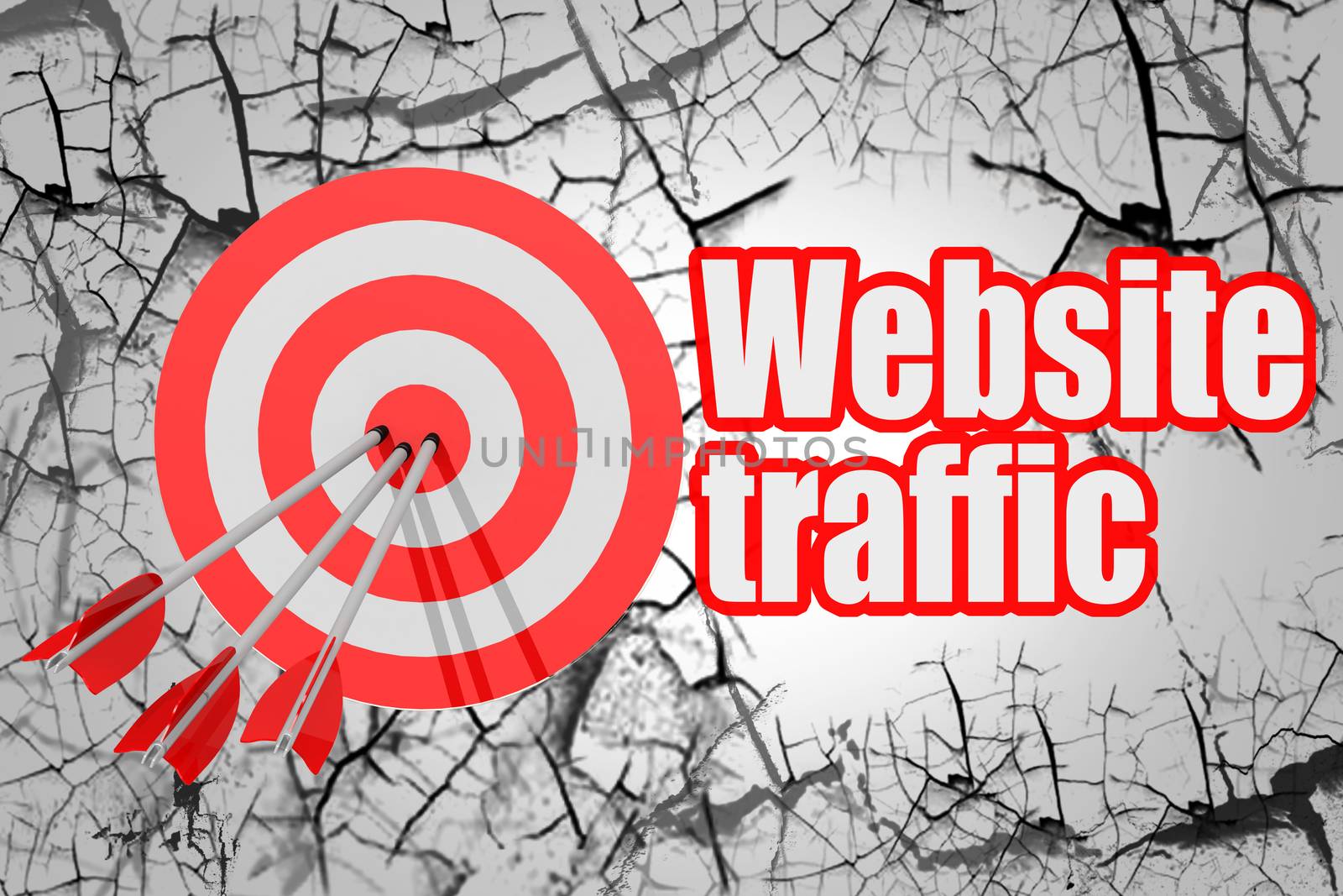 Website traffic word with red arrow and board by tang90246