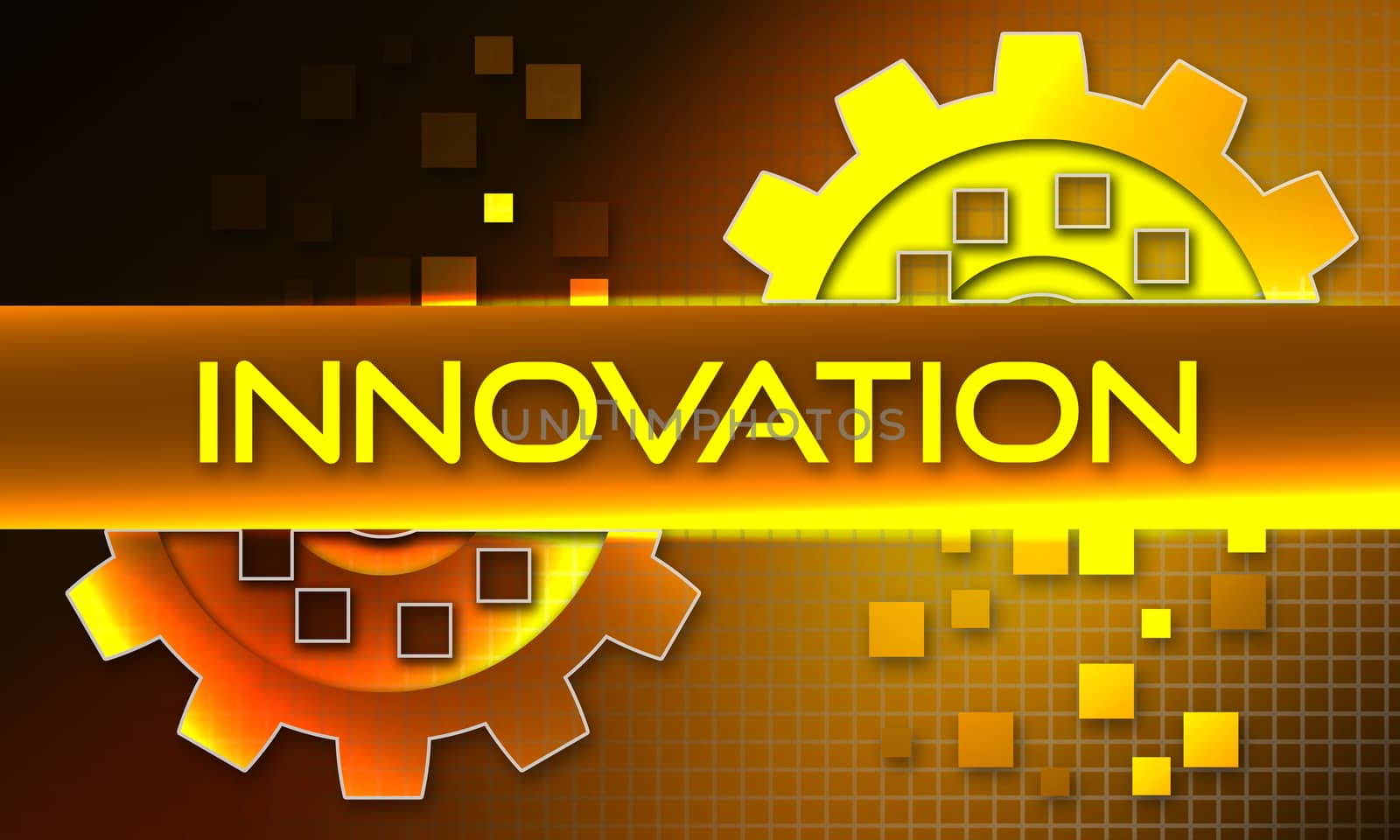 Innovation concept with gear icons. Technology background by tang90246