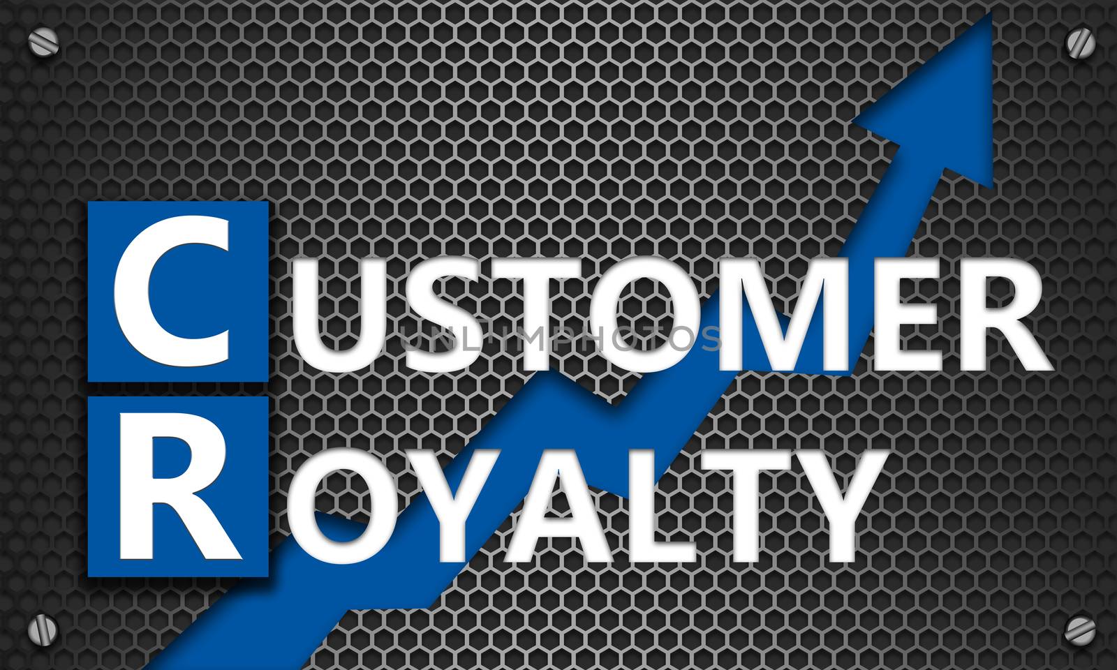 Customer Loyalty concept on mesh hexagon background by tang90246