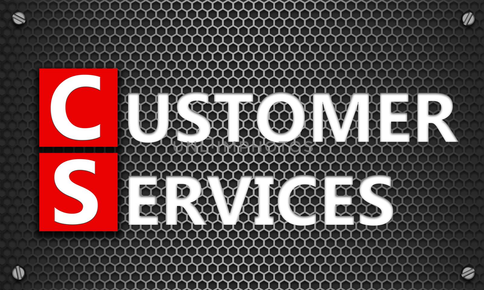 Customer service concept on mesh hexagon background by tang90246